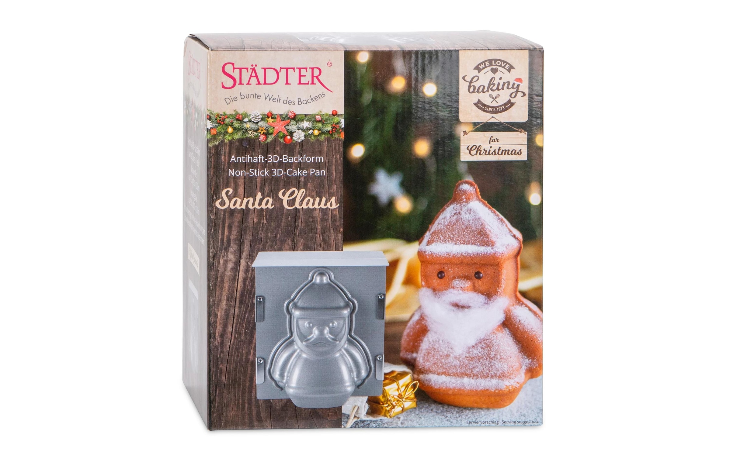 STÄDTER Backform »3D Santa Claus 19 x 21 x 12 cm«