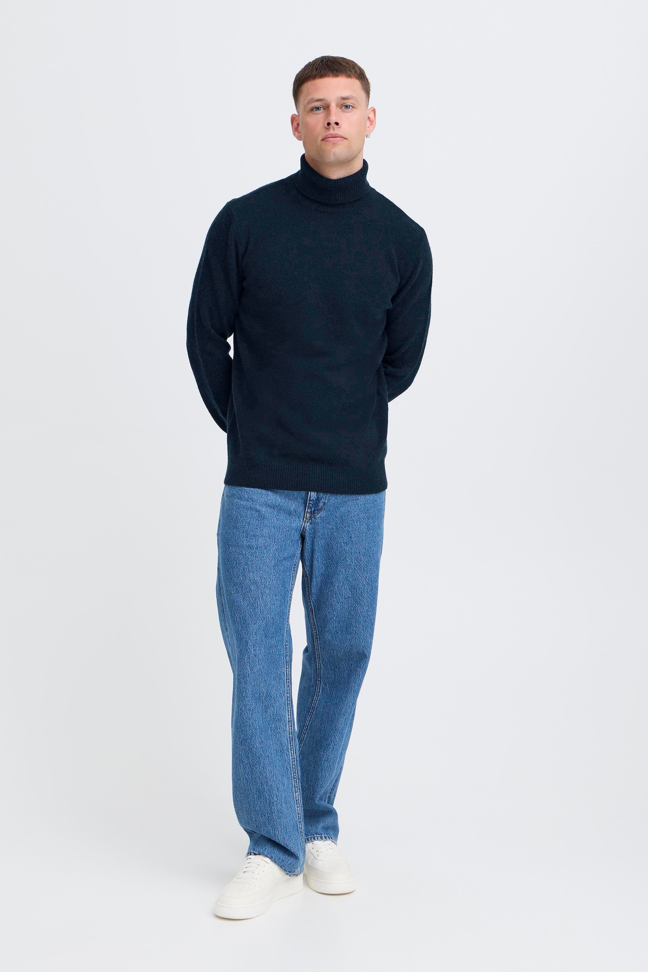 Blend Rollkragenpullover »BHBRANKO ROLL KNIT« mit Markenlabel, aus Wollmischung, Regular Fit, hüftlang