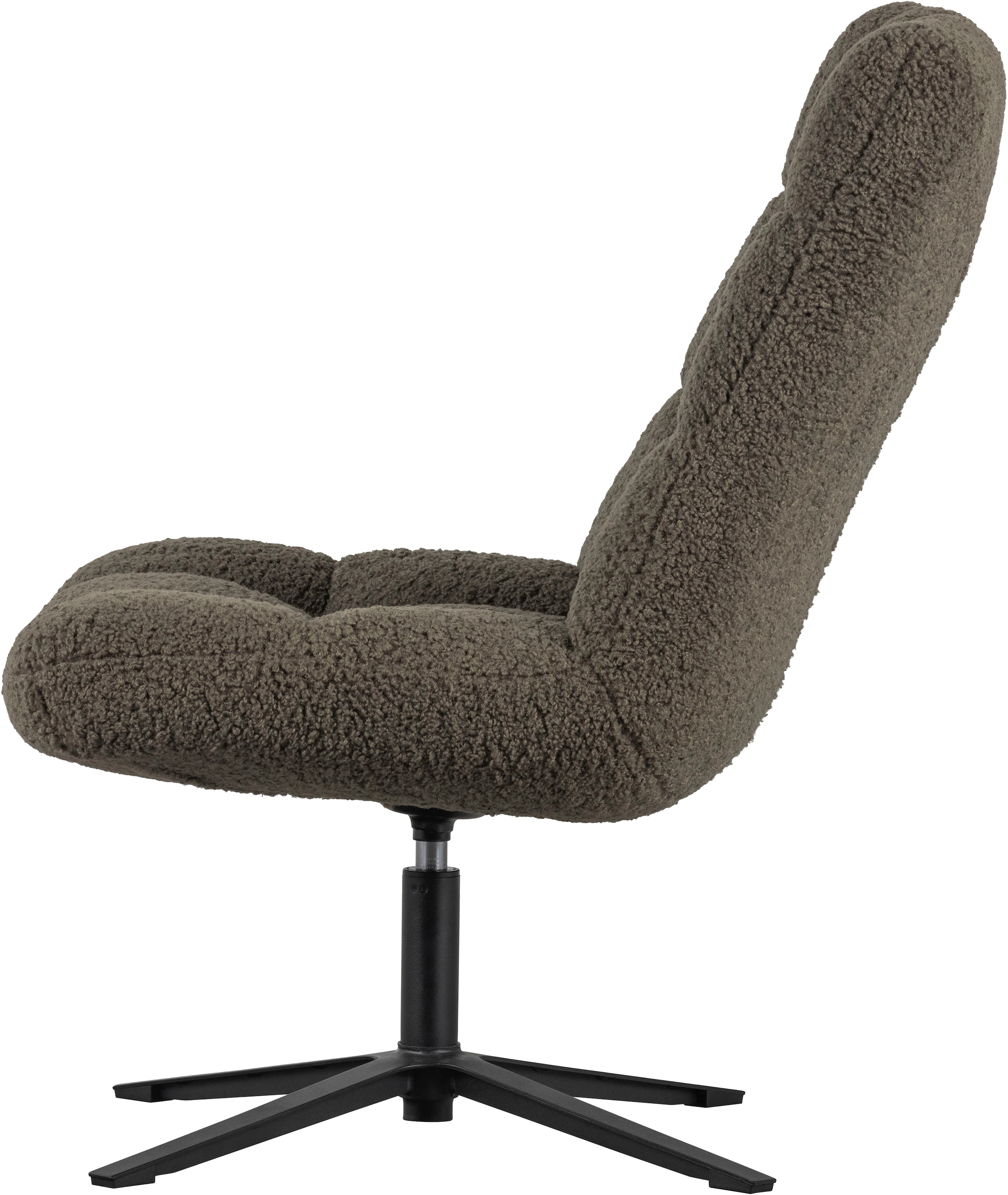 WOOOD Fauteuil pivotant »Job mit Teddy-Bezug und Drehmechanismus B 70 x T 85 x H 101 cm« Très haute résistance à l'usure, capacité de charge 140 kg, mécanisme de rotation à 360°