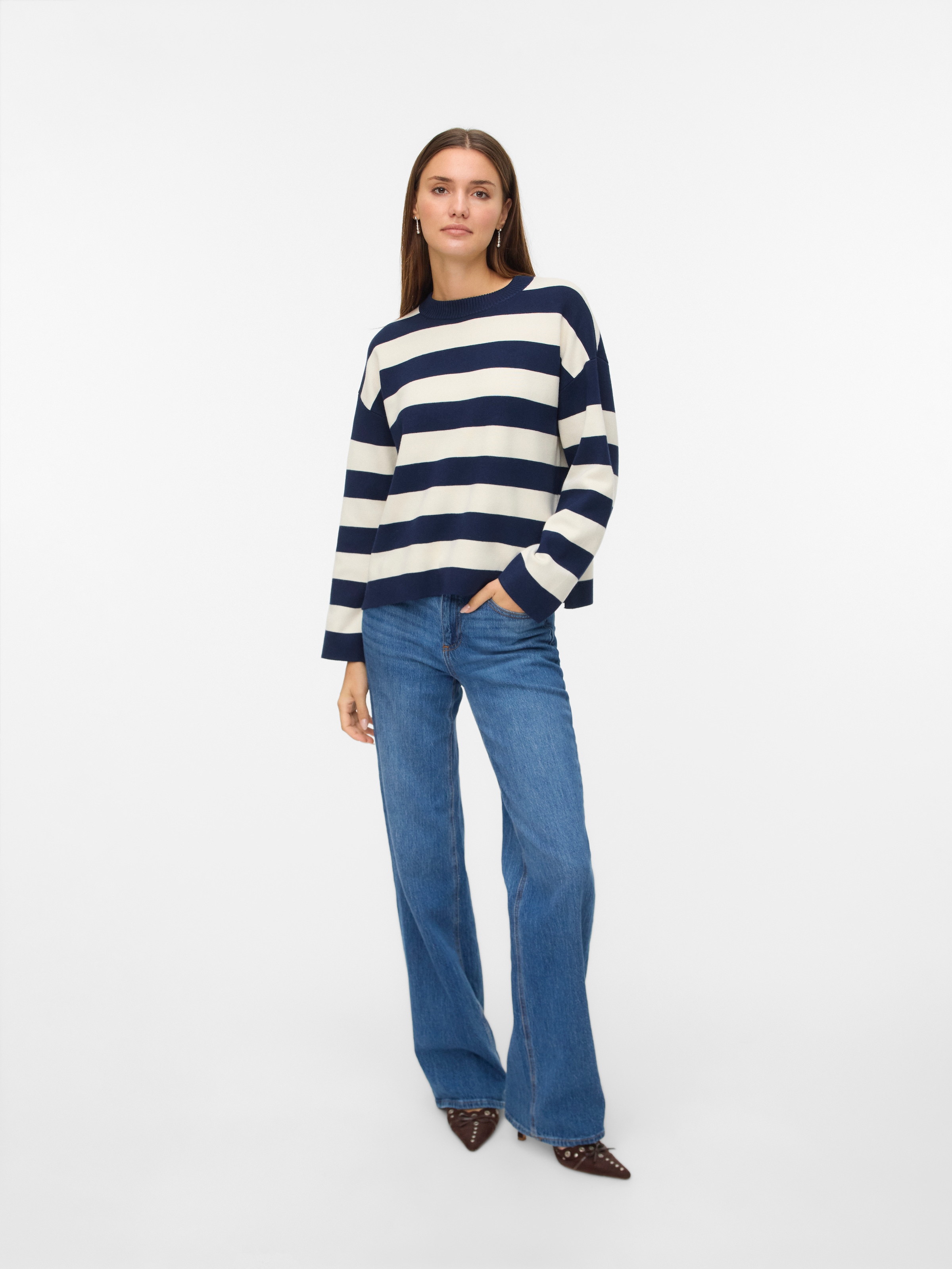 Vero Moda Strickpullover »VMSILJE LS O-NECK BOXY PULLOVER NOOS«