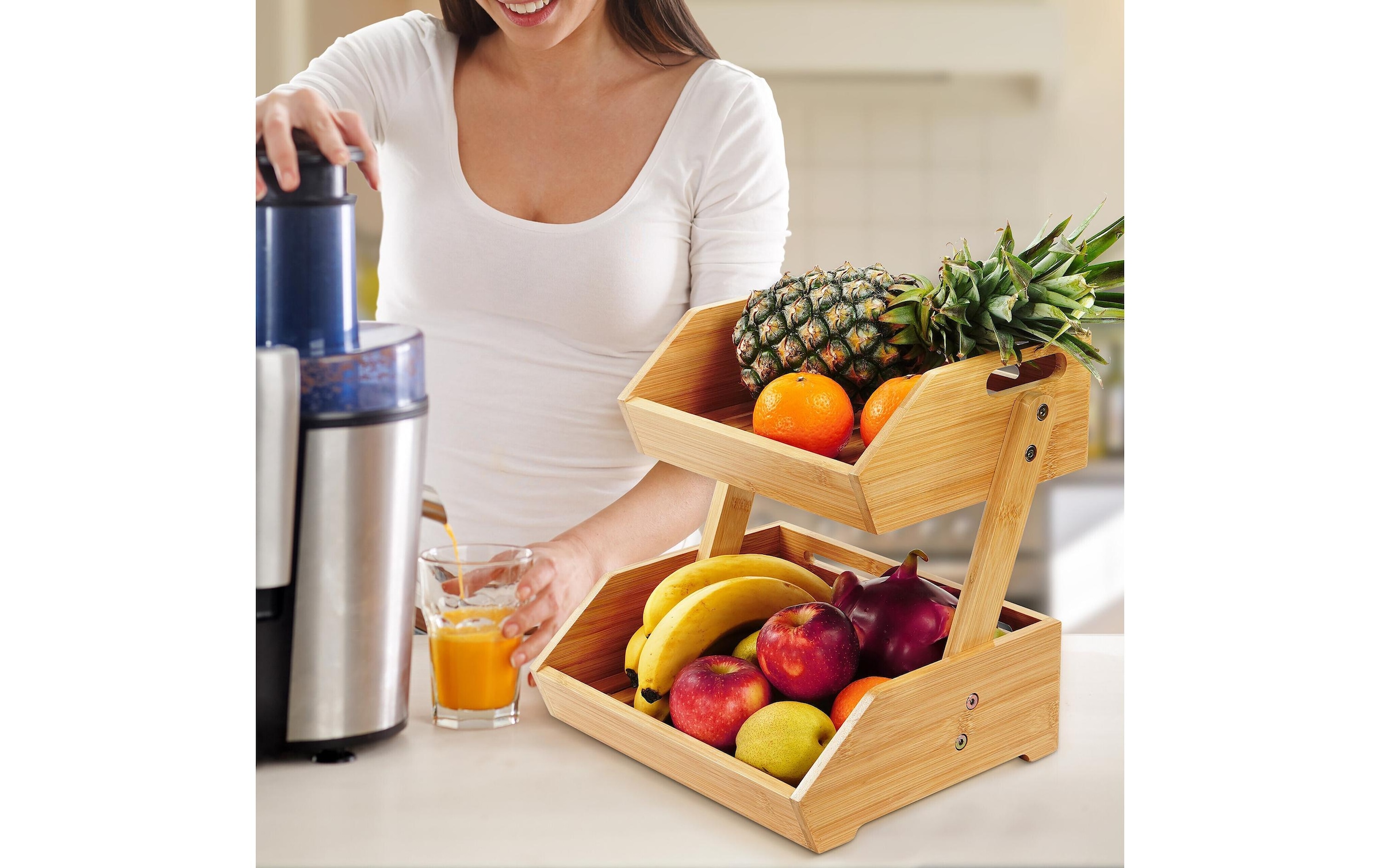 relaxdays Étagère »für Obst 2er«