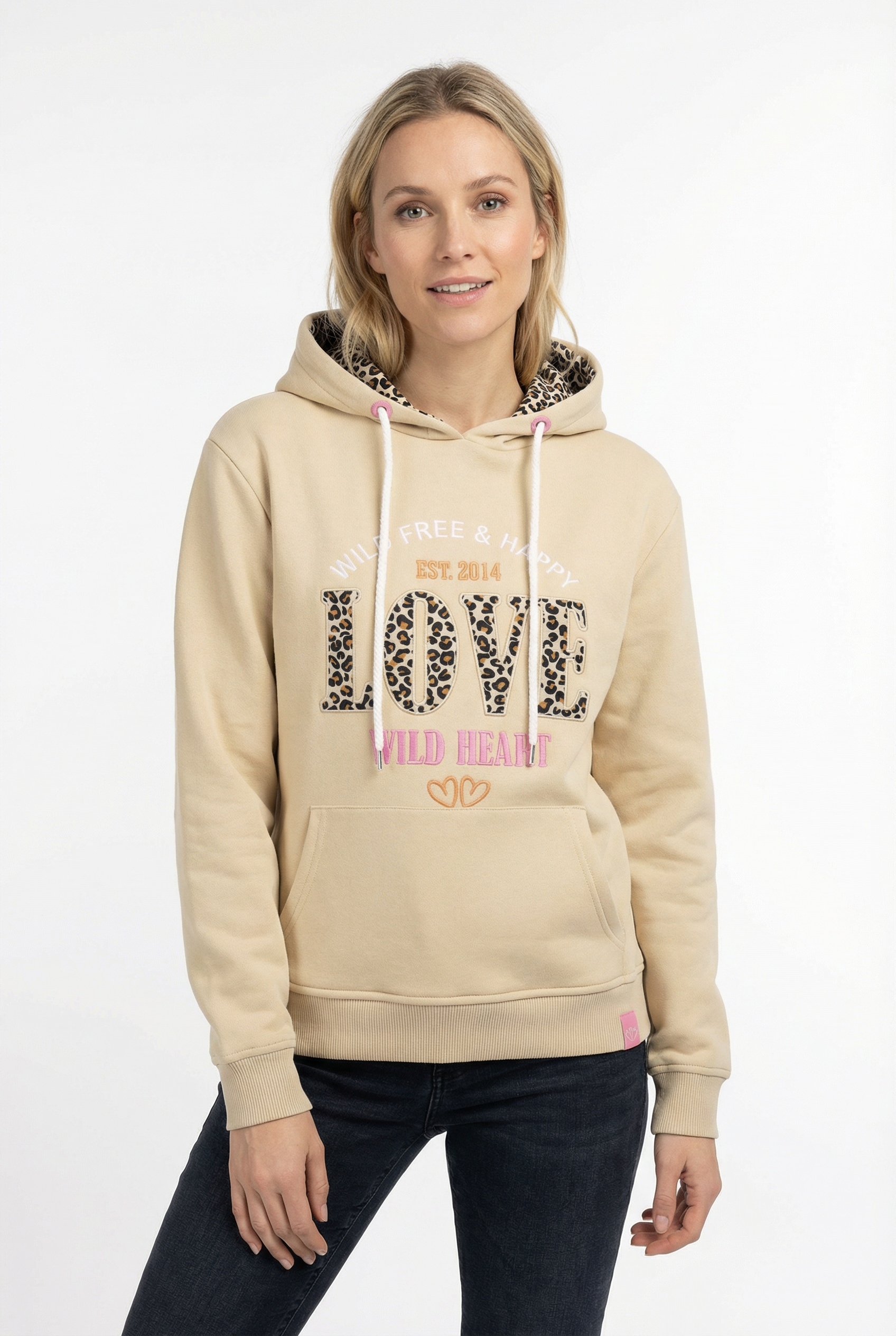 Zwillingsherz Hoodie »"Wild Love"«, mit Wording Leo Love und Stickerei
