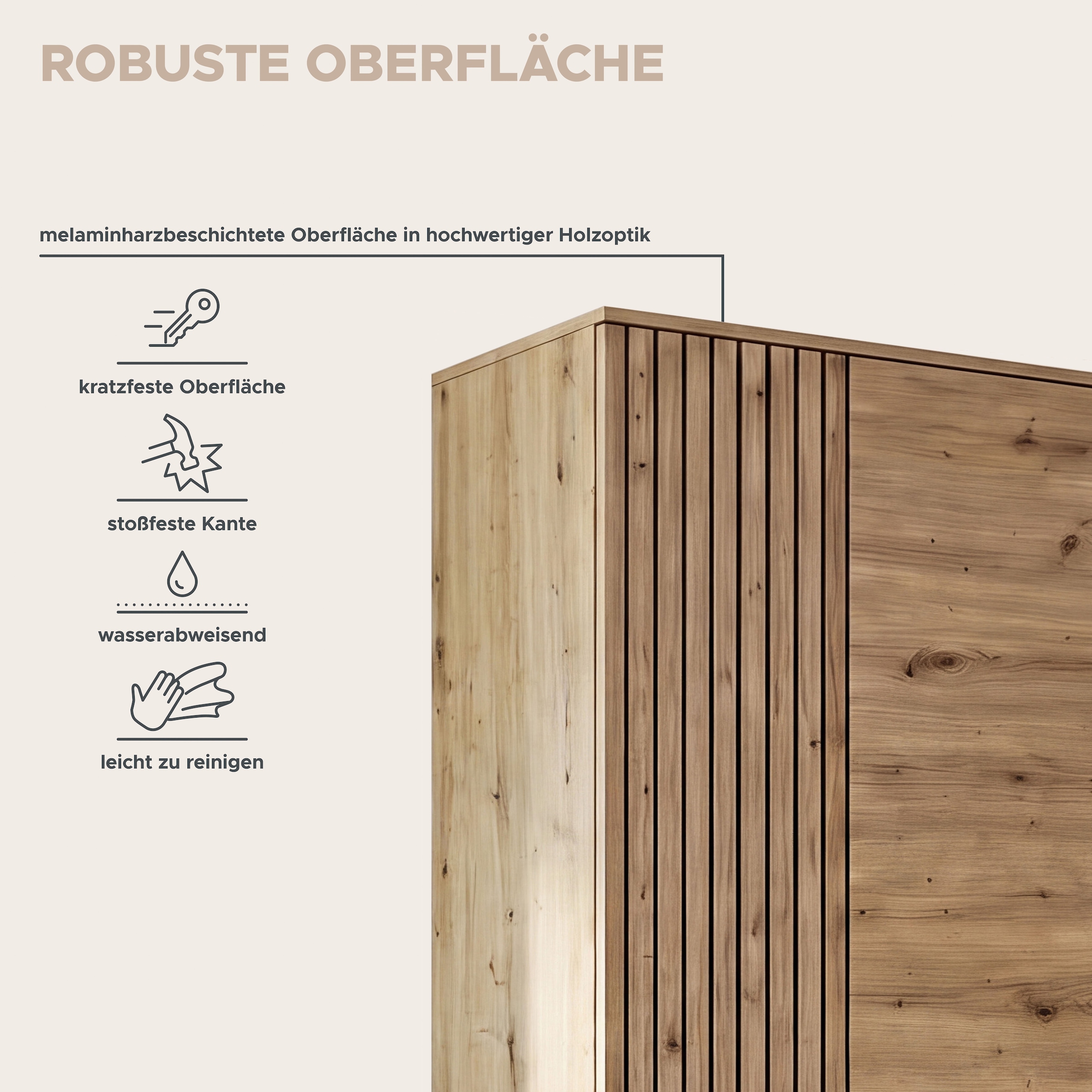 GOODproduct Garderobenschrank »FJELL, Breite 65cm, 2 Türen, 4 Einlegeböden, 6 Fächer, 1 Kleiderstange« Kleiderschrank, Schrank, Dielenschrank, Flurschrank, Mehrzweckschrank