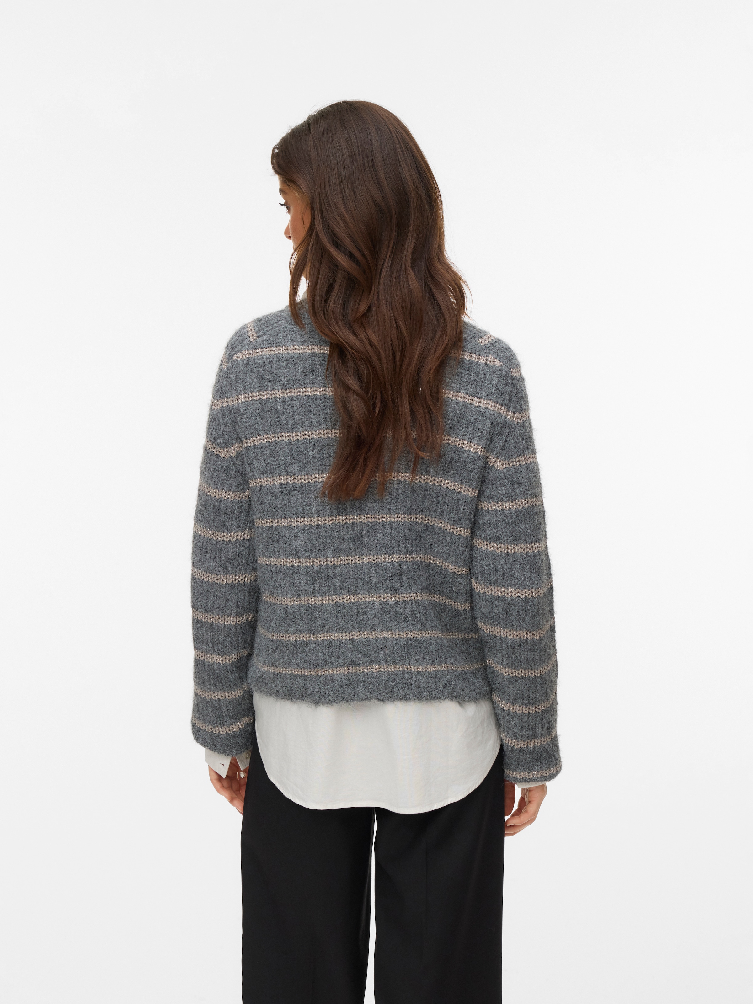 Vero Moda Veste en tricot »VMAWESOME SHINE LS O-NCK STRIPE CARD BOO«