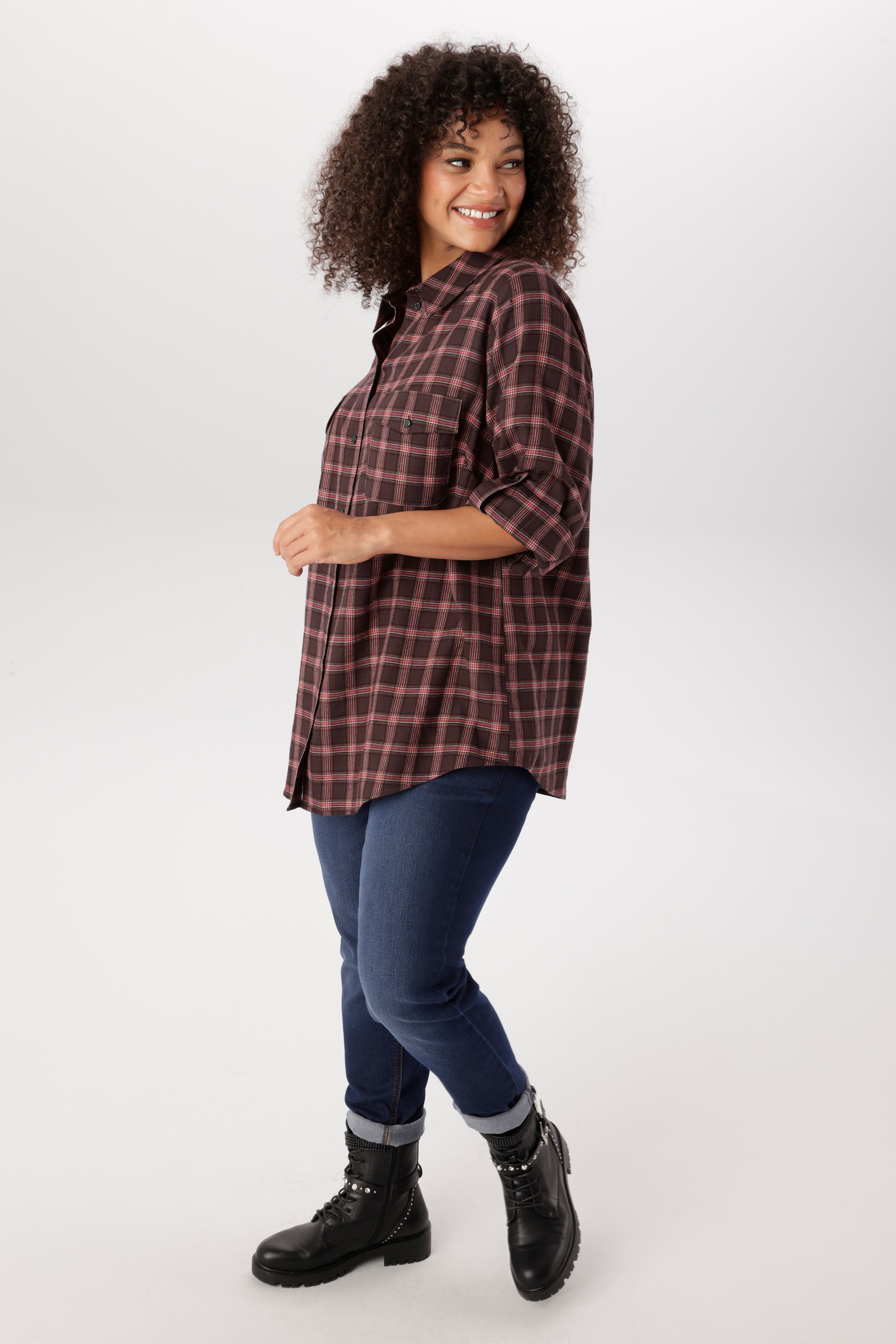 Aniston PLUS Blouse à carreaux en motif à carreaux tendance - NOUVELLE COLLECTION