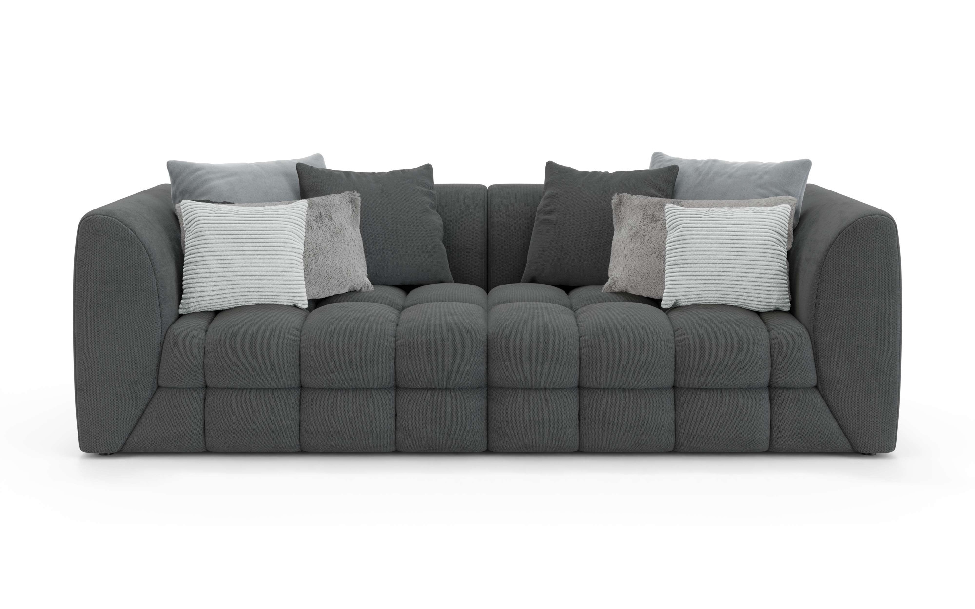 s.Oliver Big-Sofa »COBBO 3-Sitzer Design-Sofa Bubble-Optik, Masse B/T/H: 259/126/104 cm« mit vielen Kissen, moderne Steppung und hoher Sitzkomfort