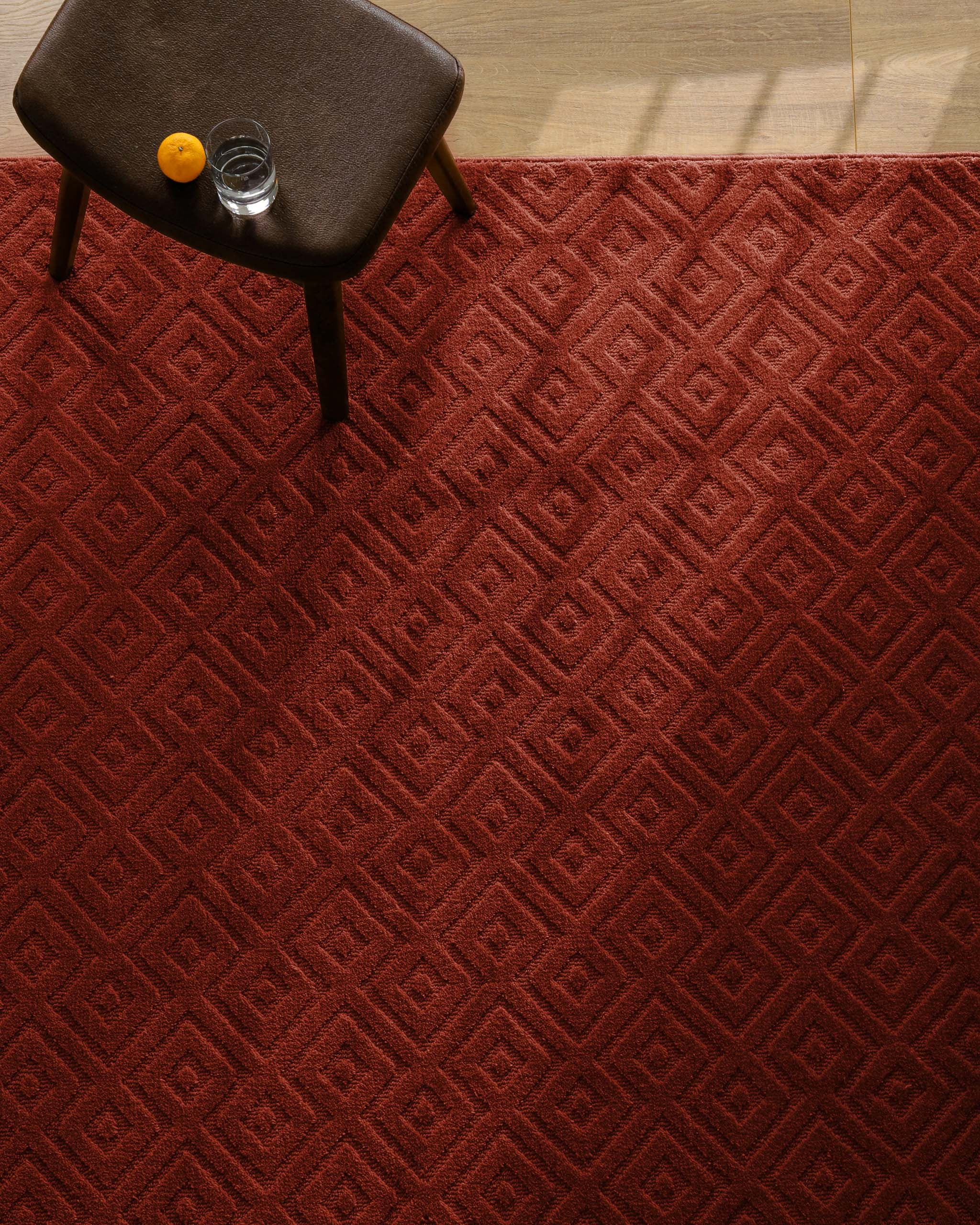 Wecon home Teppich »Castello TWO« rechteckig 7 mm Höhe Schurwolle, Kurzflor mit Hoch-Tief-Effekt, Wohnzimmer, Rautenmuster