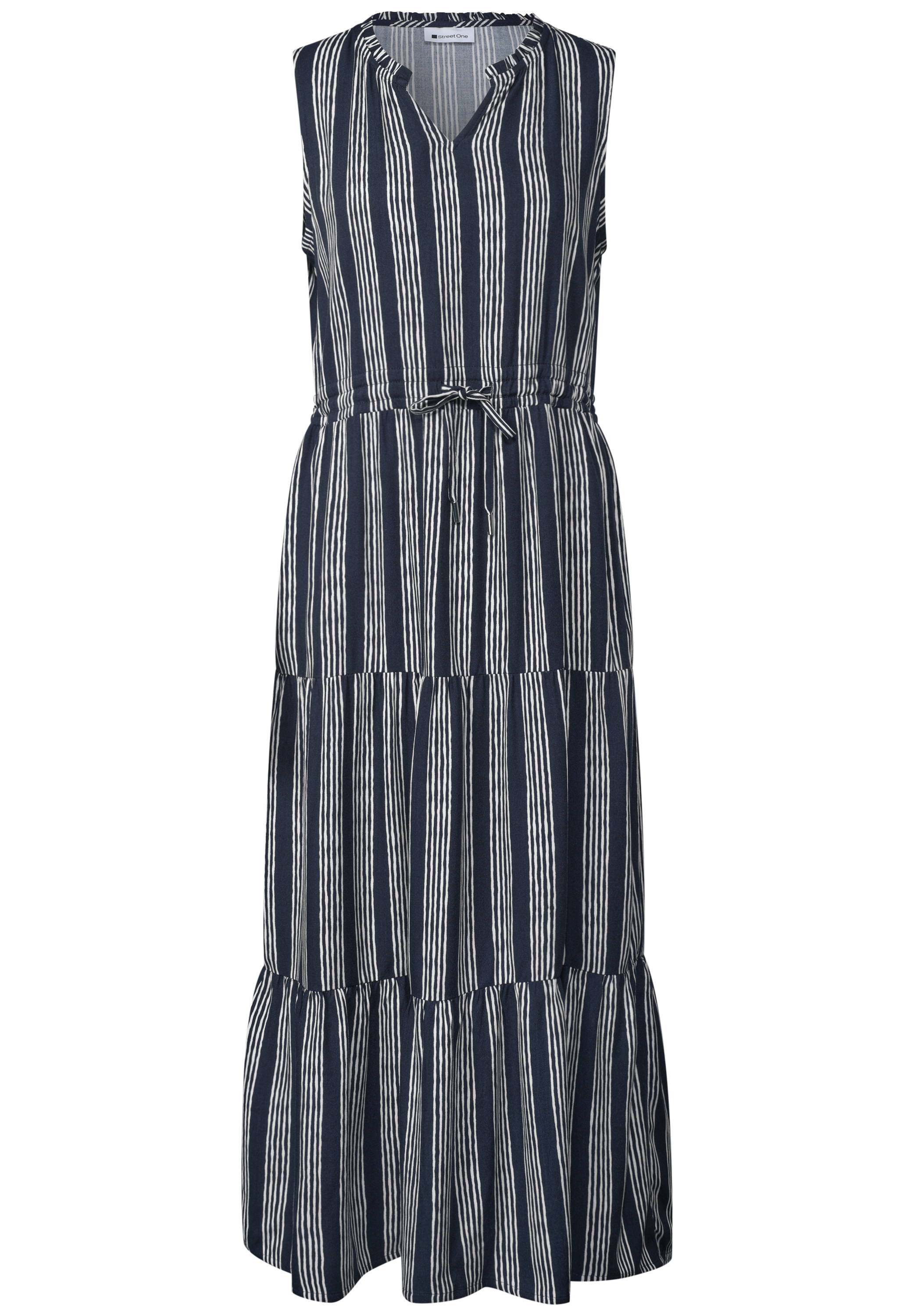 STREET ONE Maxi robe Sans poches Robe d'été avec volants et motif à rayures