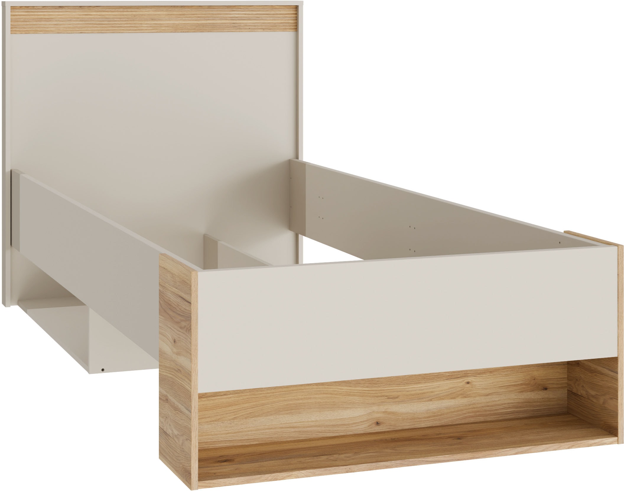 FORTE Lit de rangement avec tiroir, disponible en 2 tailles