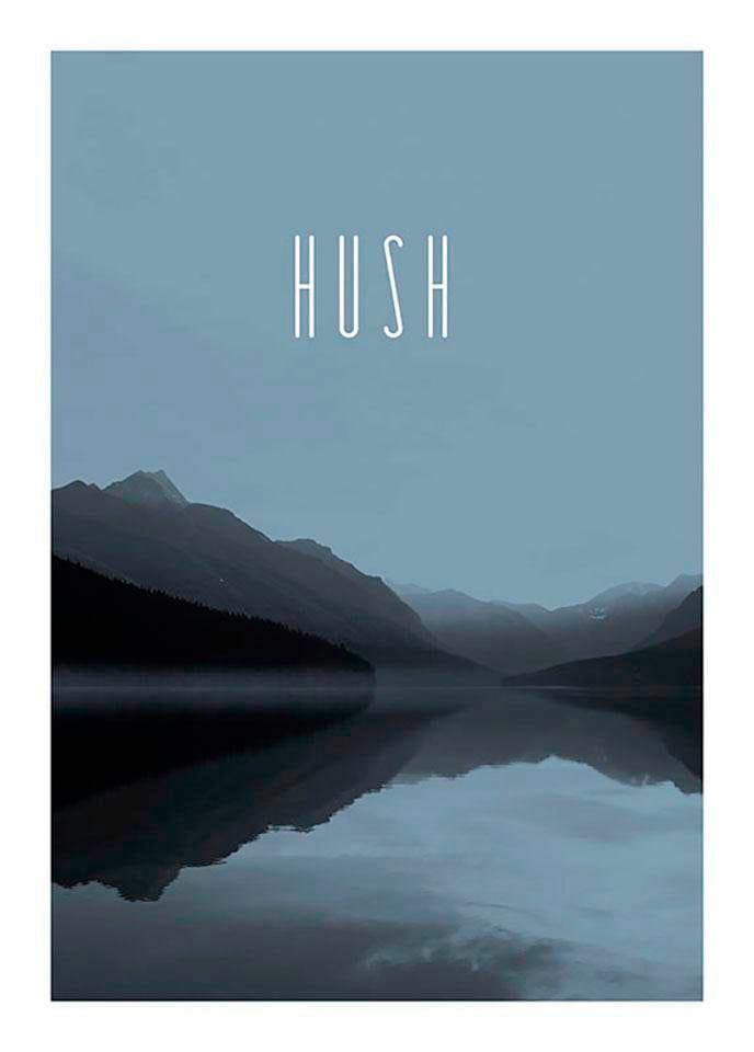 Komar Image »Word Lake Hush Steel« 1 cuis tlg. Wandbild zur Dekoration - ohne Rahmen