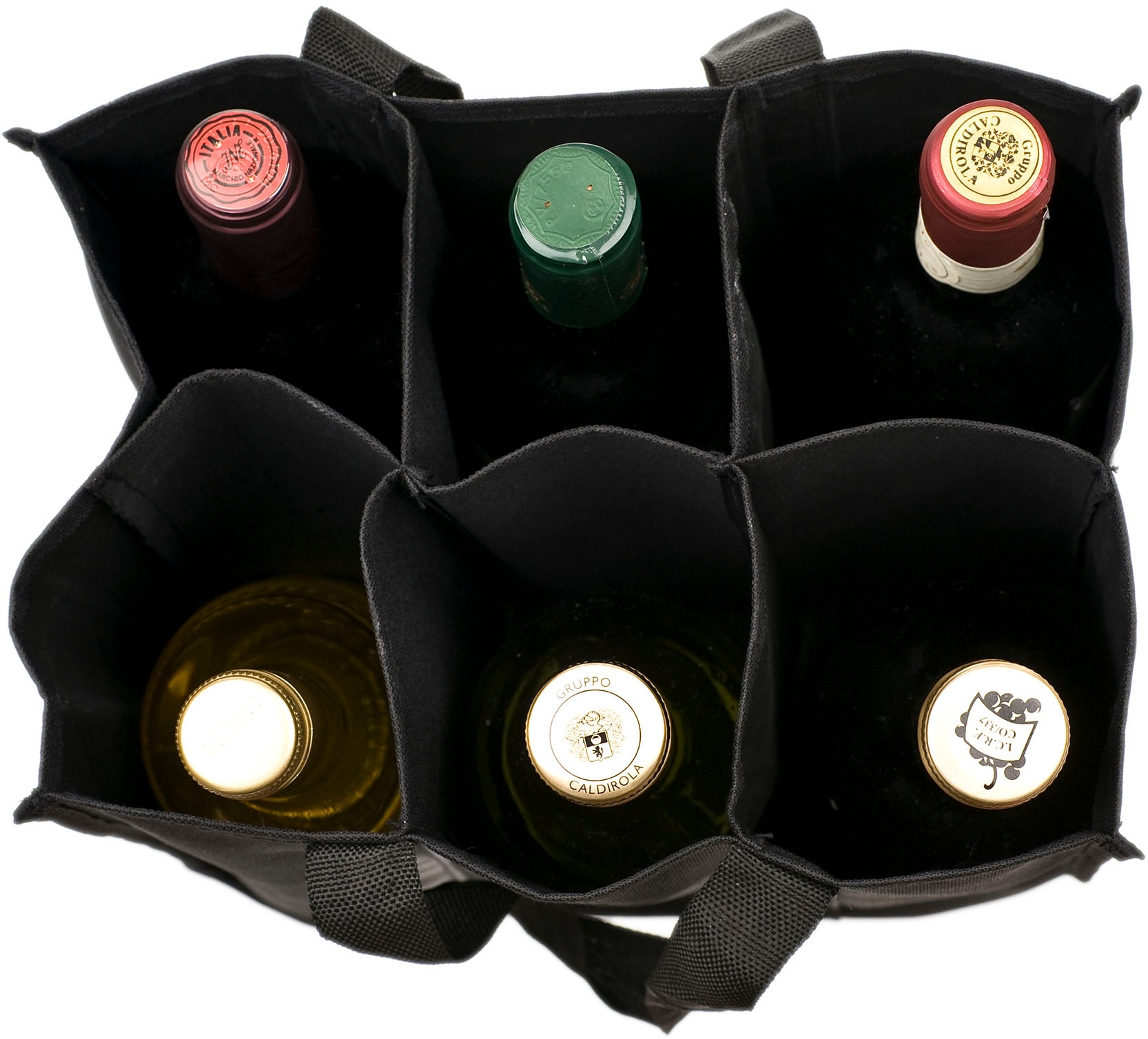 Genius Flaschenkorb »Flaschentasche, grau mit weissen Punkten« praktische Tragetasche zum Transportieren von bis zu 6 Flaschen