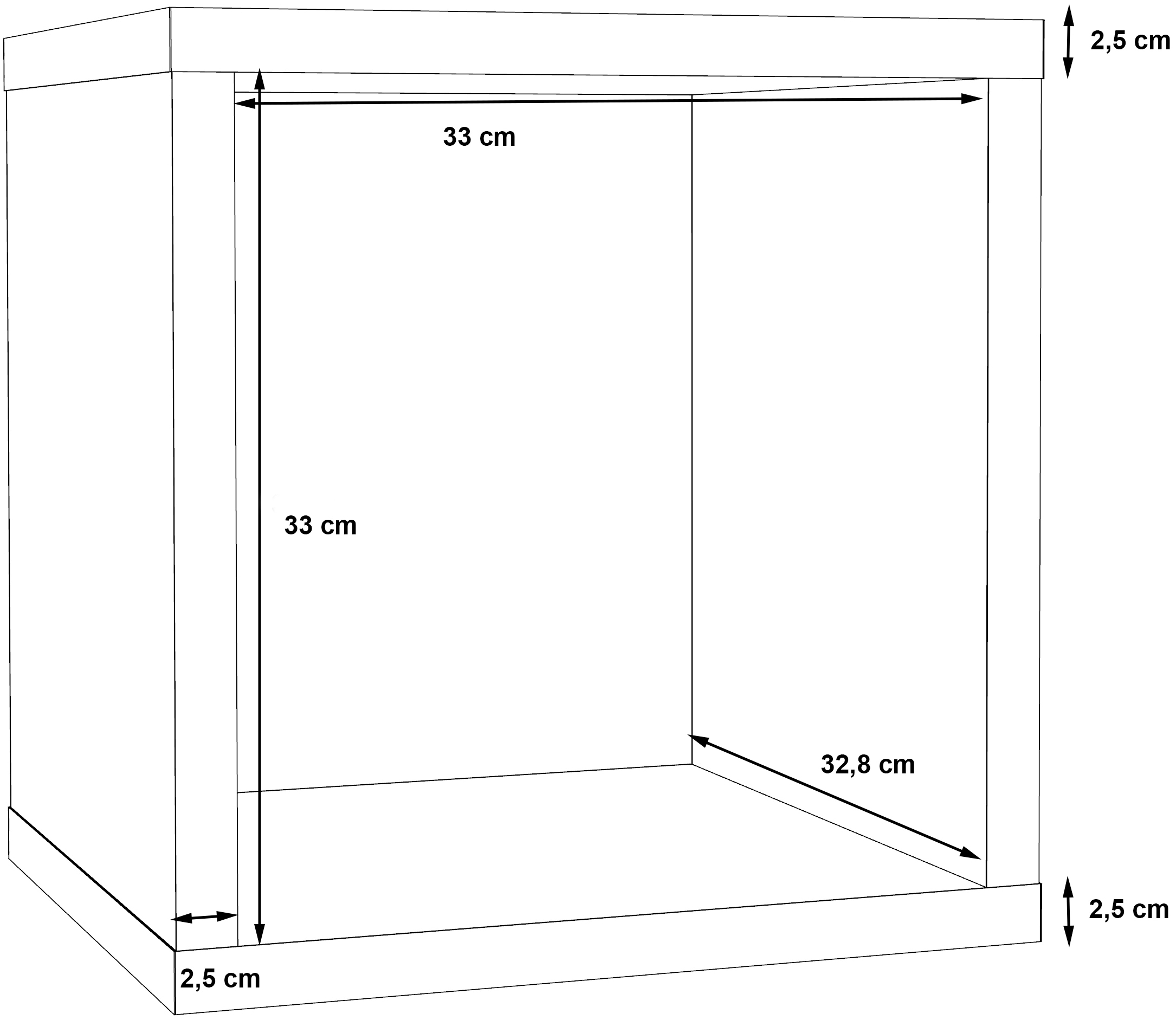 FORTE Cube d'étagère »Mauro« cube d'étagère, L/H/P 38,2x38,3x32,9 cm, revêtement durable