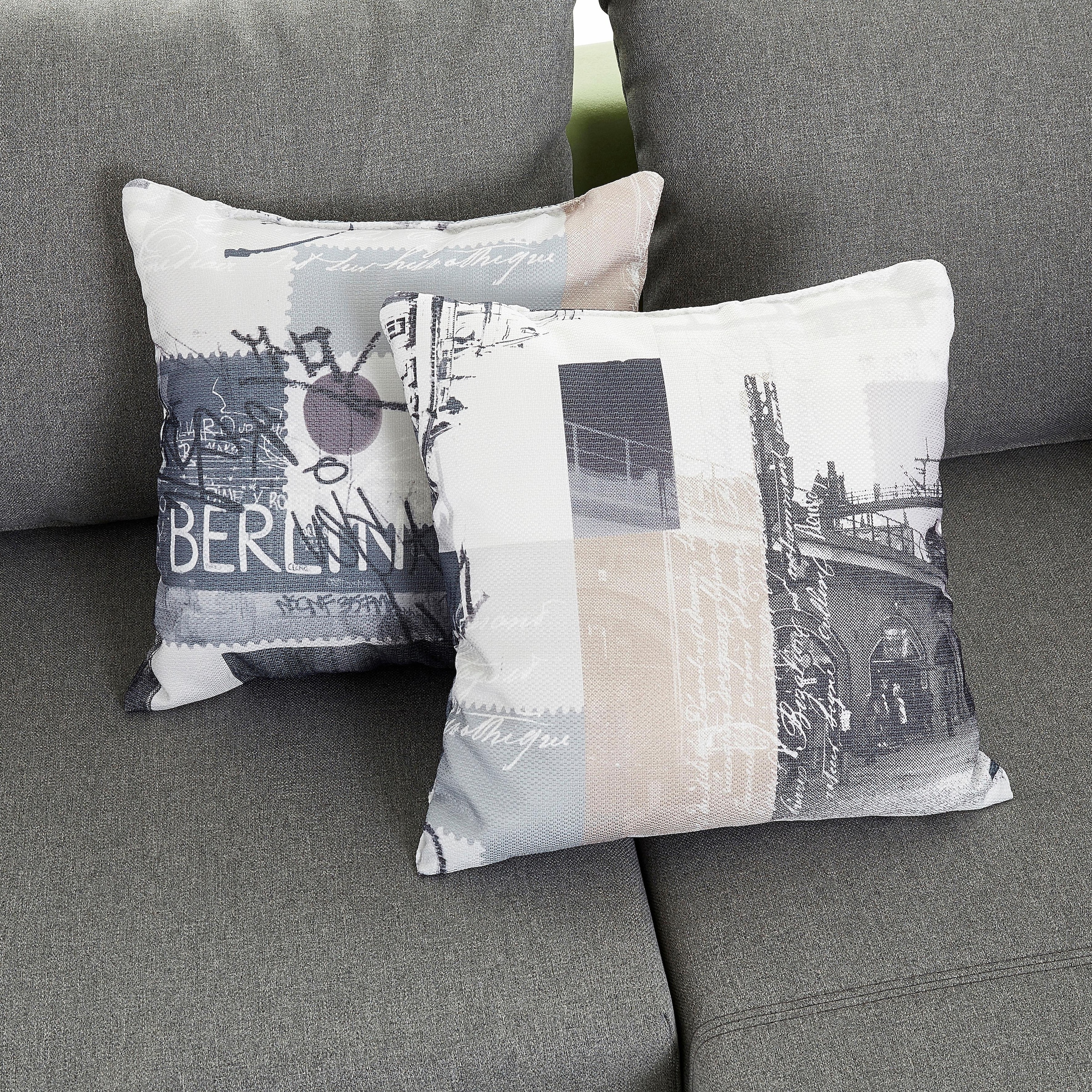 COLLECTION AB Ecksofa »John L-Form« mit Bettfunktion, Bettkasten und integriertem Regal