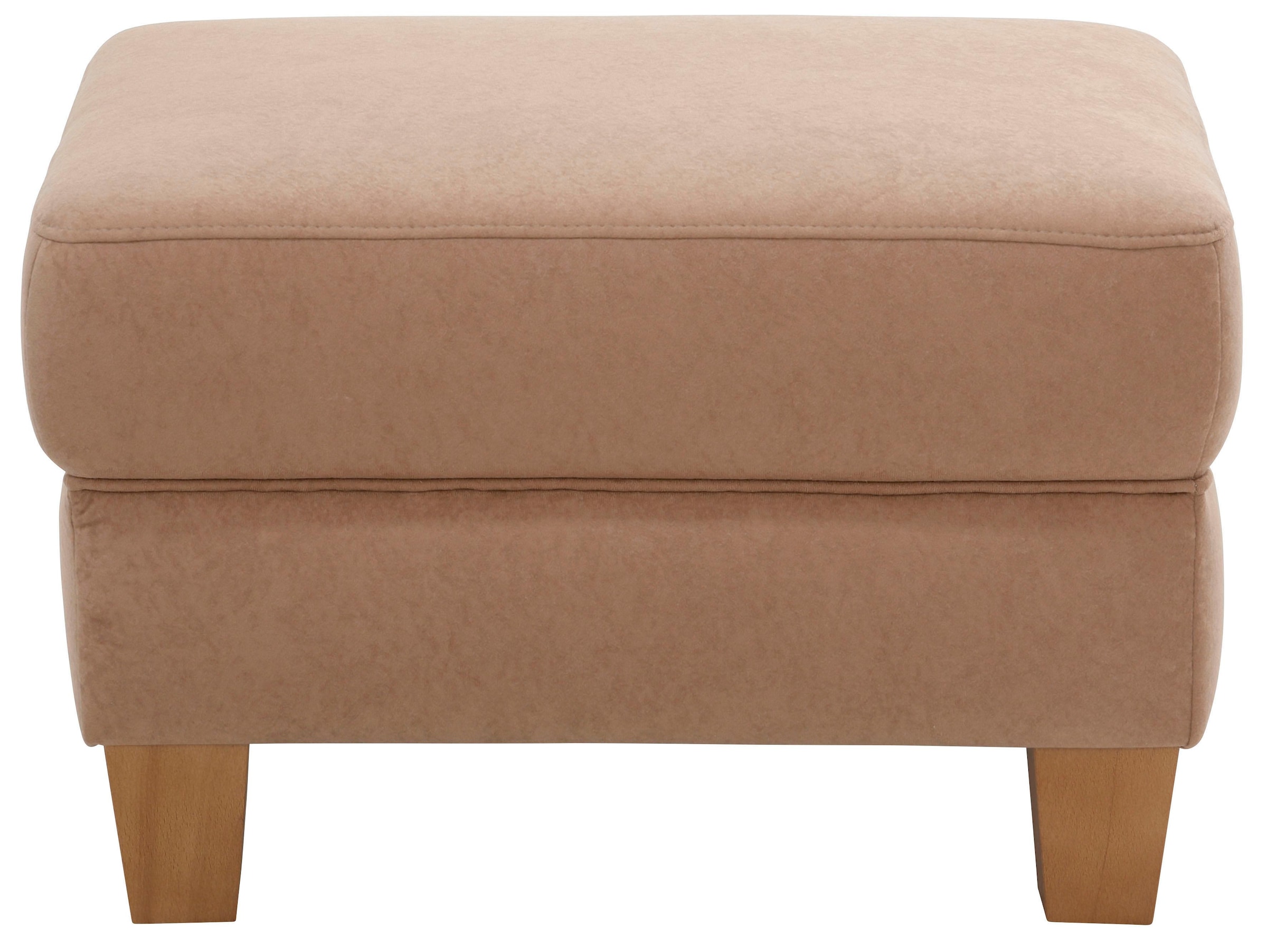 Home affaire Tabouret »Texel« mit Federkern und Kontrastnaht, Füsse Buche eichefarben