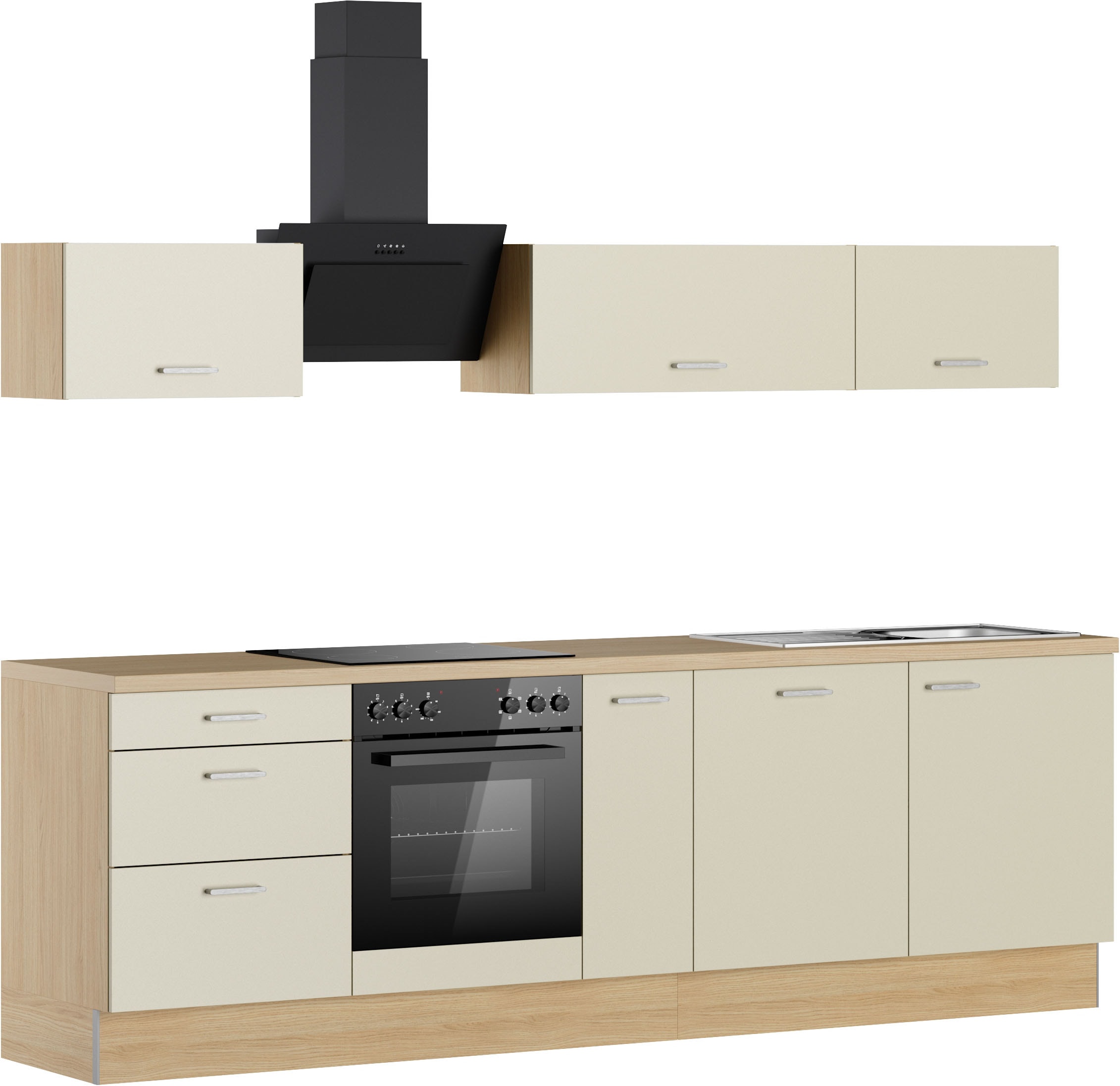 KOCHSTATION Kitchenette »KS-Sion« Breite 270 cm, neue Technik: OPTIsnap, wahlweise mit E-Geräten