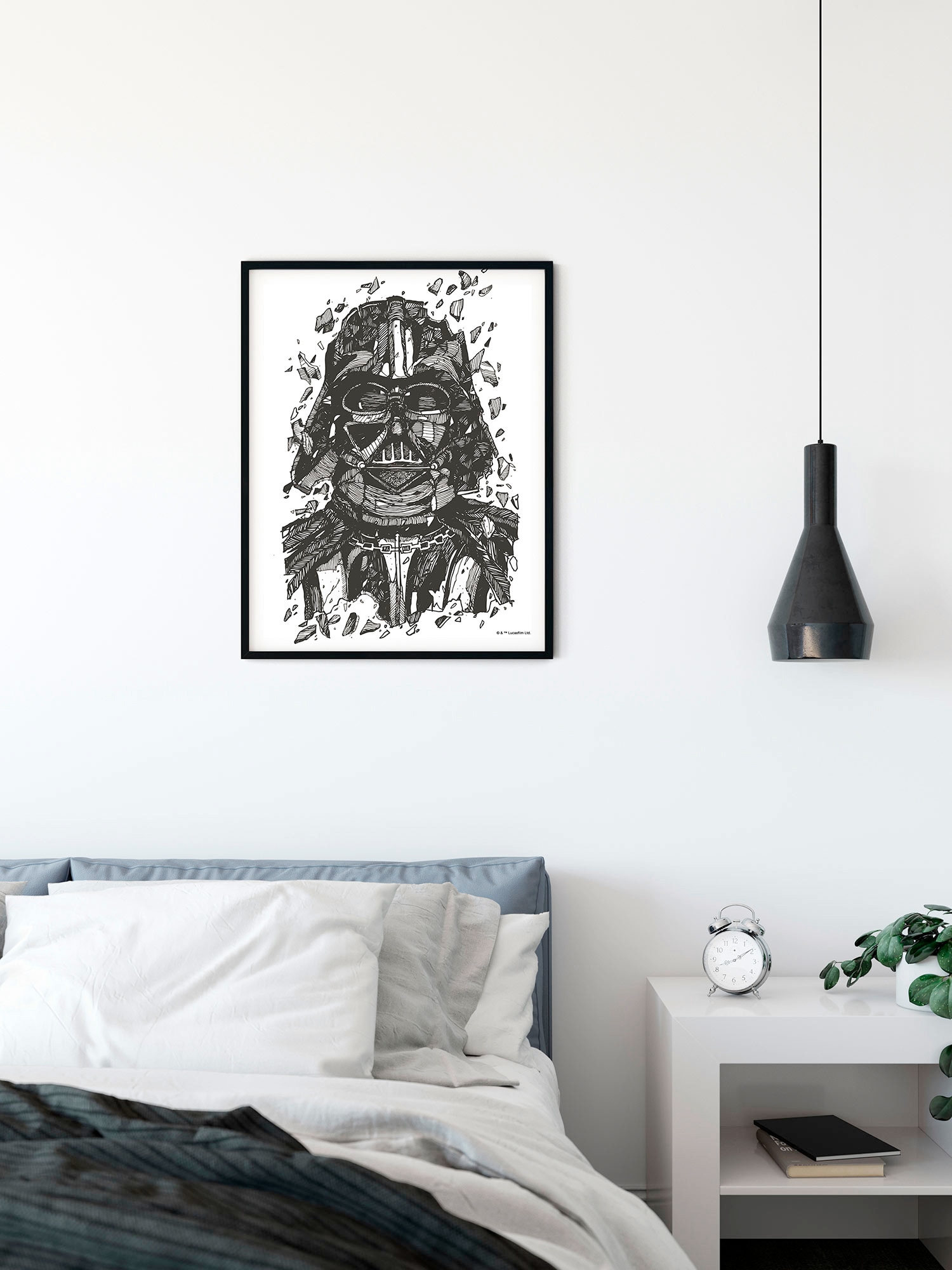 Komar Image »Star Wars Darth Vader Drawing« Disney 1 cuis tlg. tableau mural décoratif pour chambre d'enfant - sans cadre