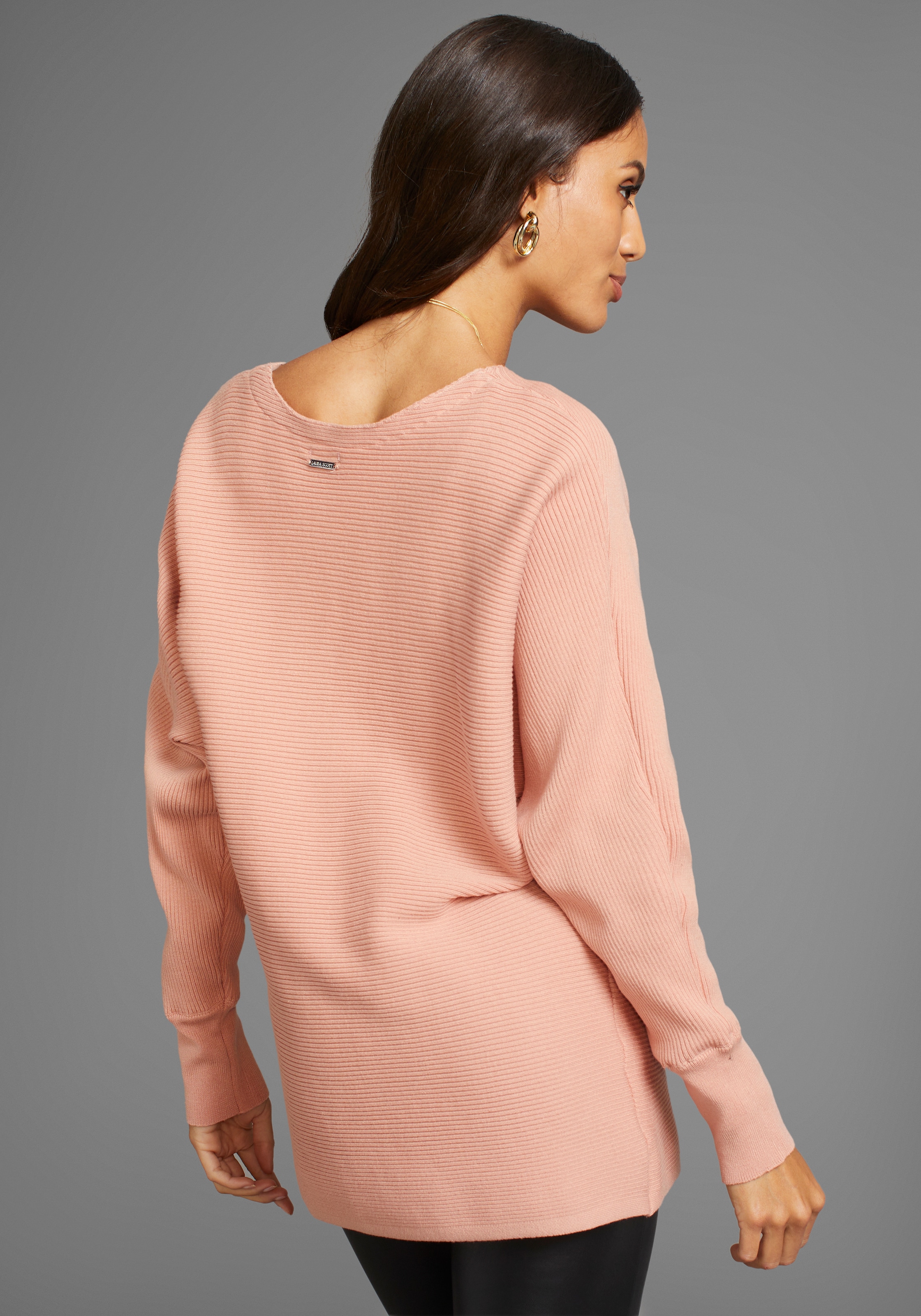 Laura Scott Pull à col rond in oversized Form mit Rippstruktur