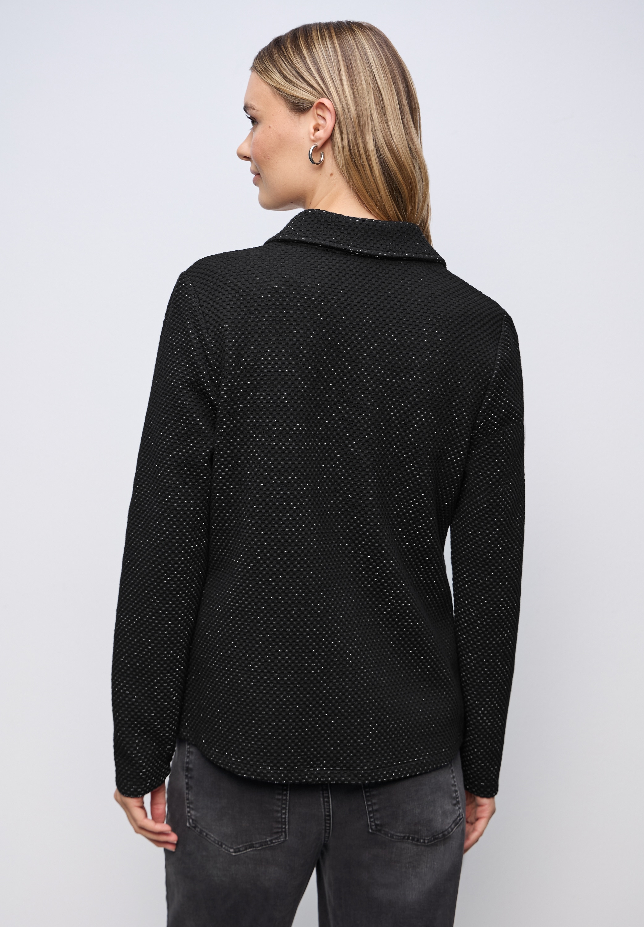 STREET ONE Jackenblazer Sanft glitzernder Look und mit feinem Strukturmuster