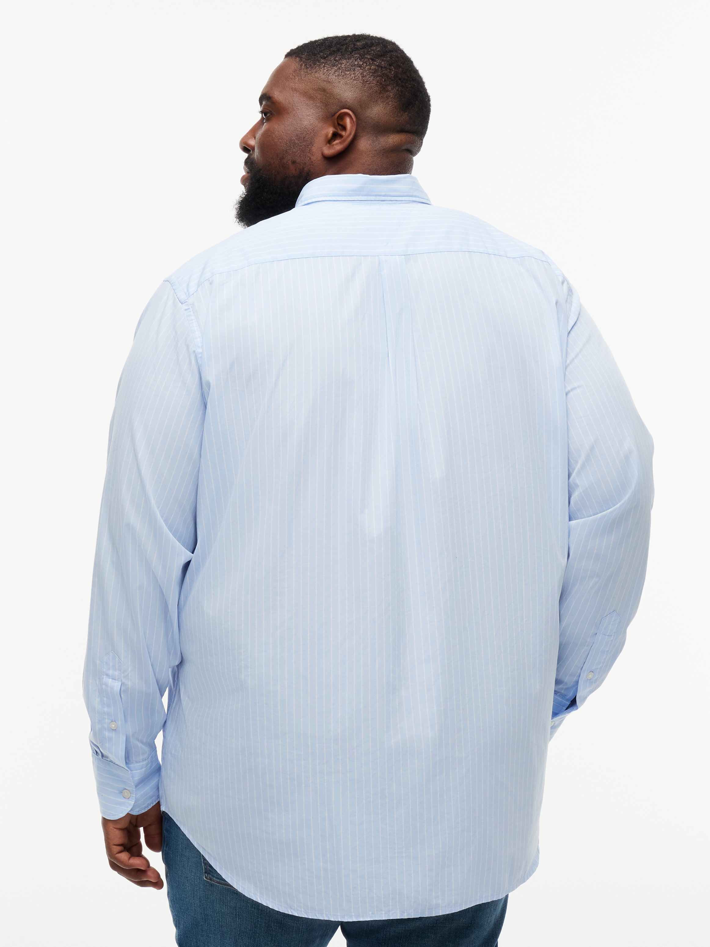 Tommy Hilfiger Big & Tall Chemise à manches longues »BT-CORE HAIRLINE POPLIN RF« avec col boutonné, coupe régulière