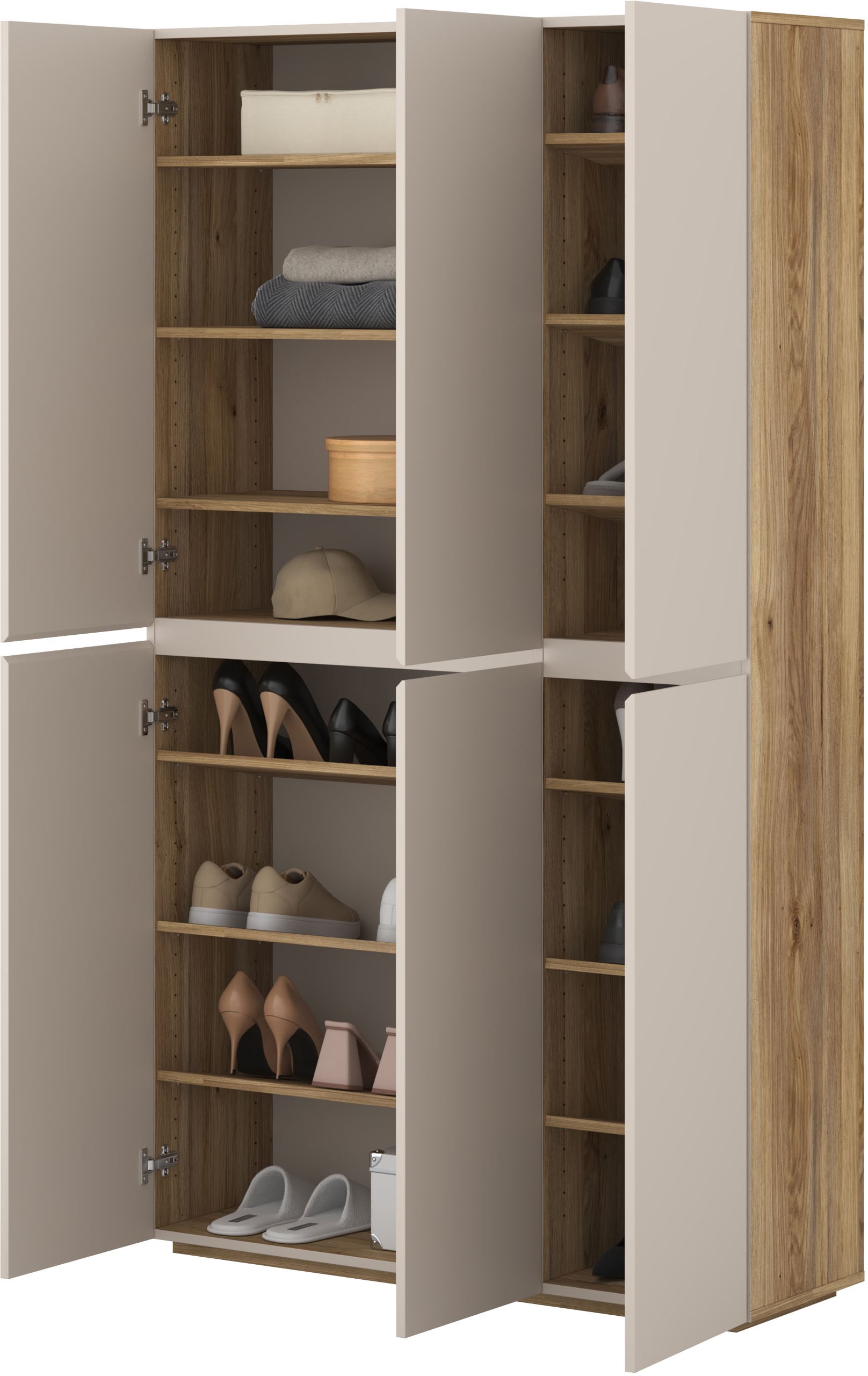 INOSIGN Armoire à chaussures »Criss moderner Griffloser Stauschrank, Allzweckschrank, Schuhkommode« Mehrzweckschrank,Breite 105 cm, inclusive 12 verstellbare Einlegeböden