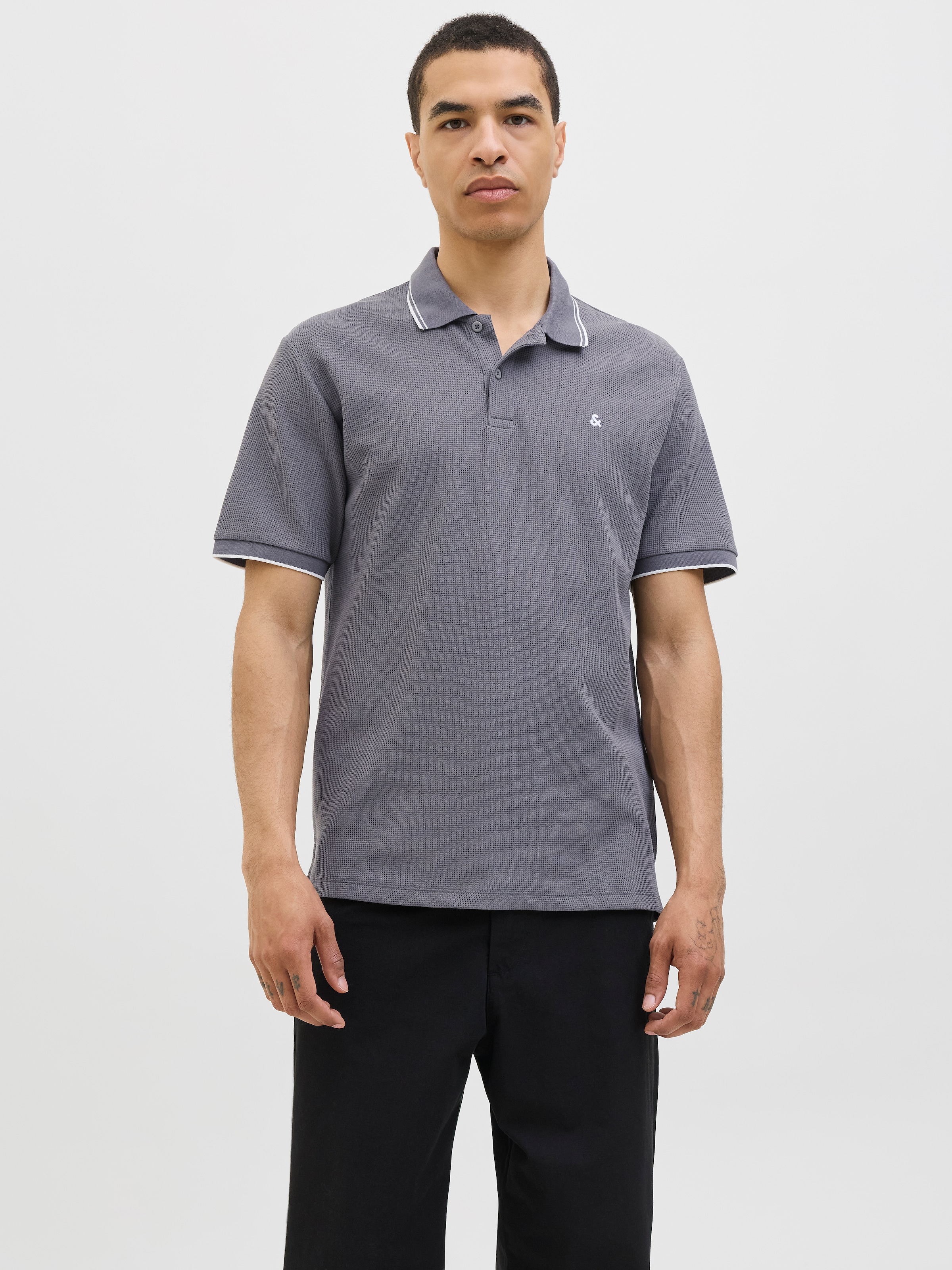 Jack & Jones »JJEAUSTIN POLO SS NOOS« Materialmix, regular fit