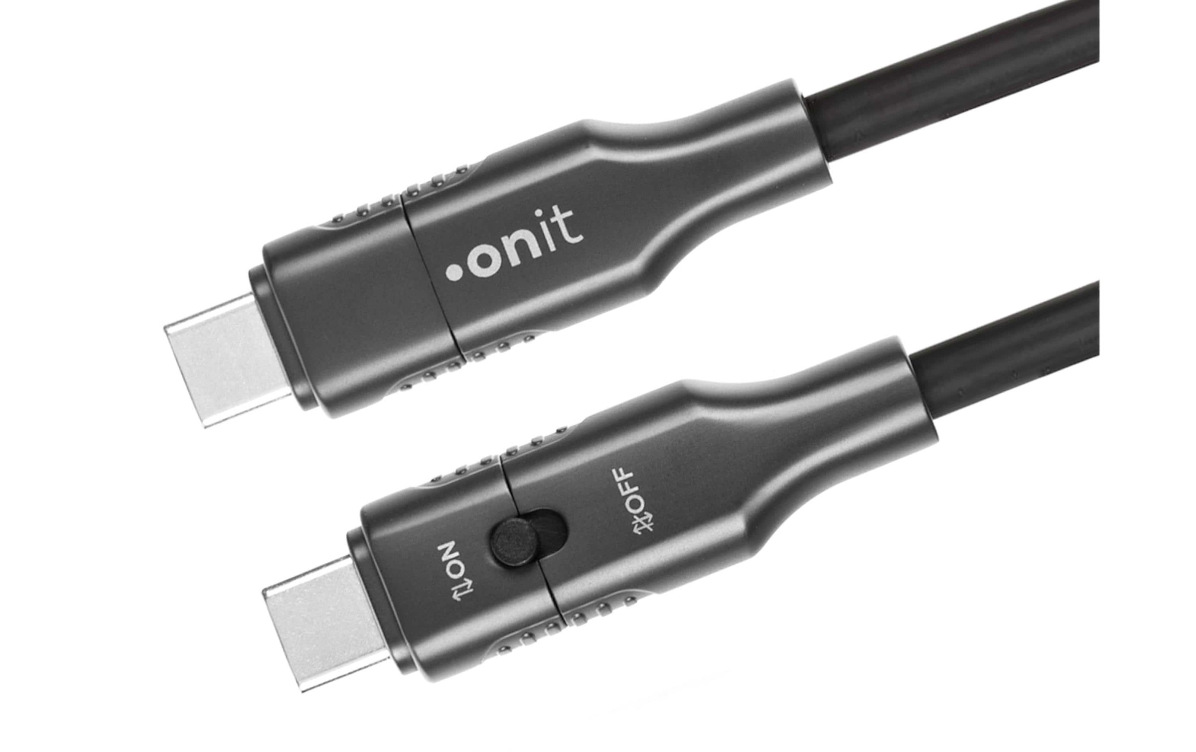 onit USB-Kabel »mit Datenblocker-Schalter, USB-C - 1,5 m« 150 cm Laden und gezielte Datenübertragung dank integriertem Schalter