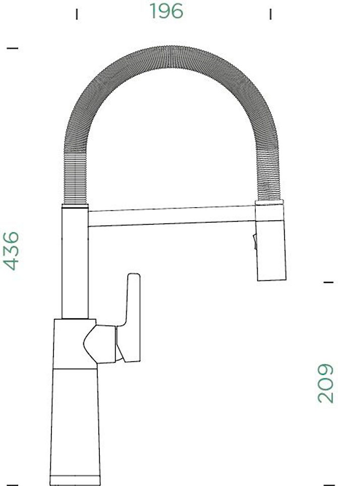 Schock Robinetterie de cuisine »SC-550« Sortie fixe, douchette à jet, clapet anti-retour, angle de rotation 150°