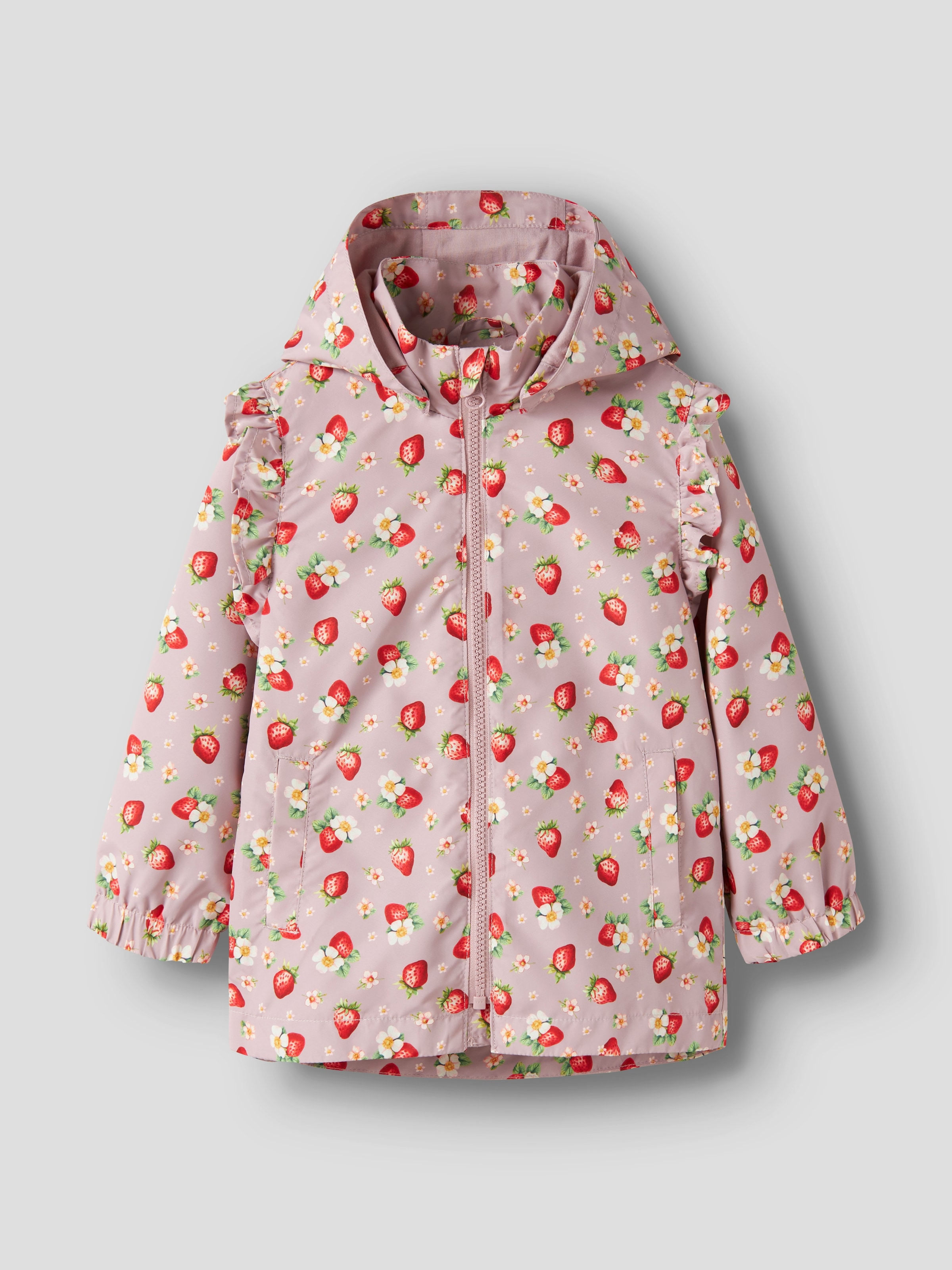 Name It Veste d'extérieur »NMFMAXI JACKET LI FRILL AOP« mit Kapuze