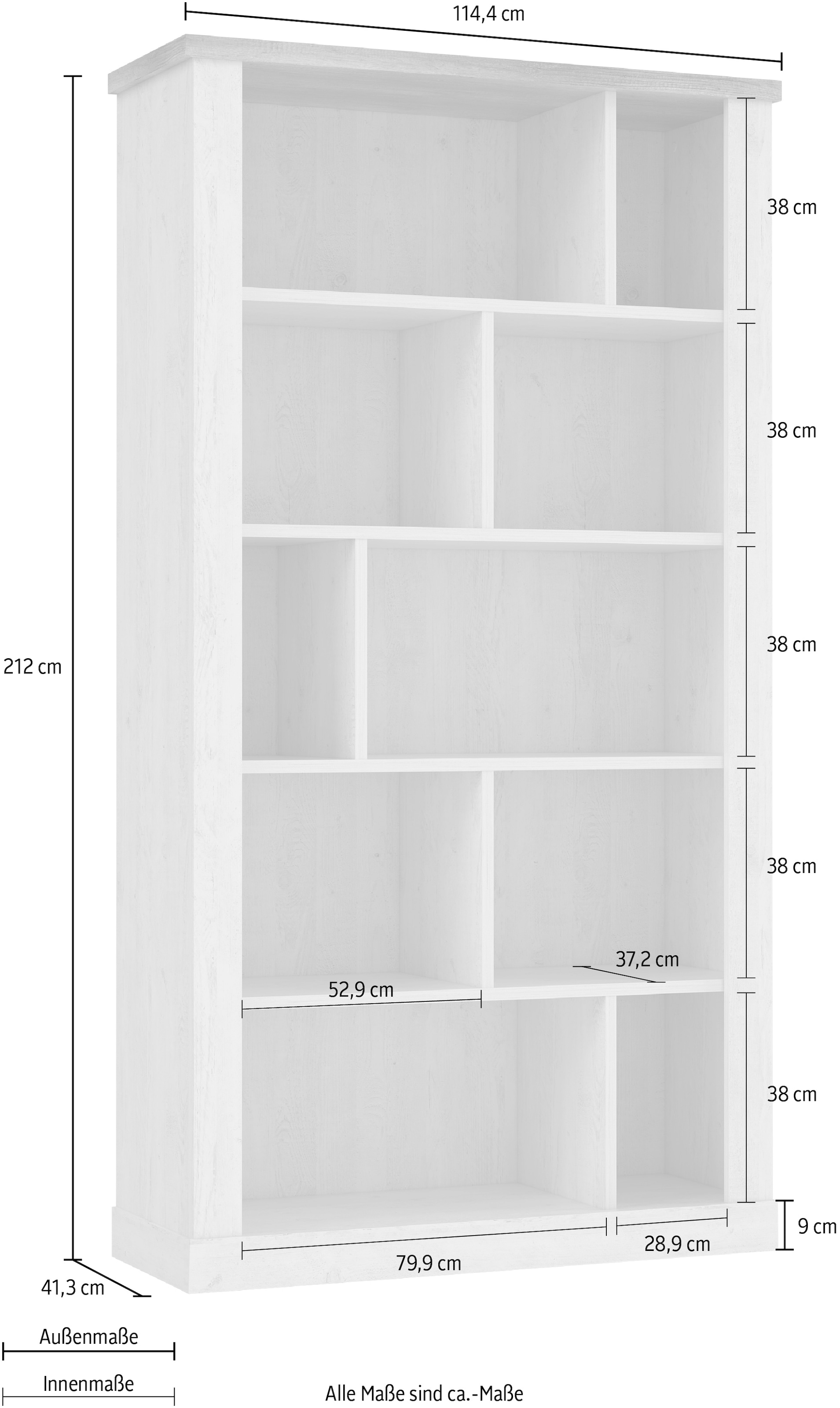 FORTE Étagère à dossiers »Duro« Hauteur 212 cm, bibliothèque style maison de campagne