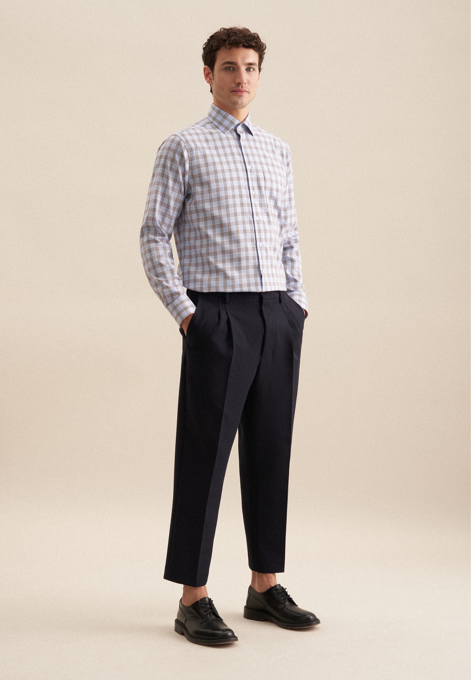 seidensticker Businesshemd »Regular«, Regular 1/1 Kentkragen Karo
