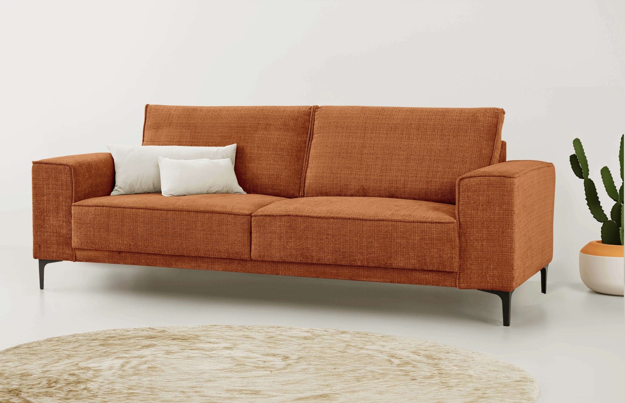 GOODproduct 3-places »OLAND Chenille, Sofa, B: 224 cm, Skandi-Design« structure, tissu plat, microfibre de luxe, bouclé