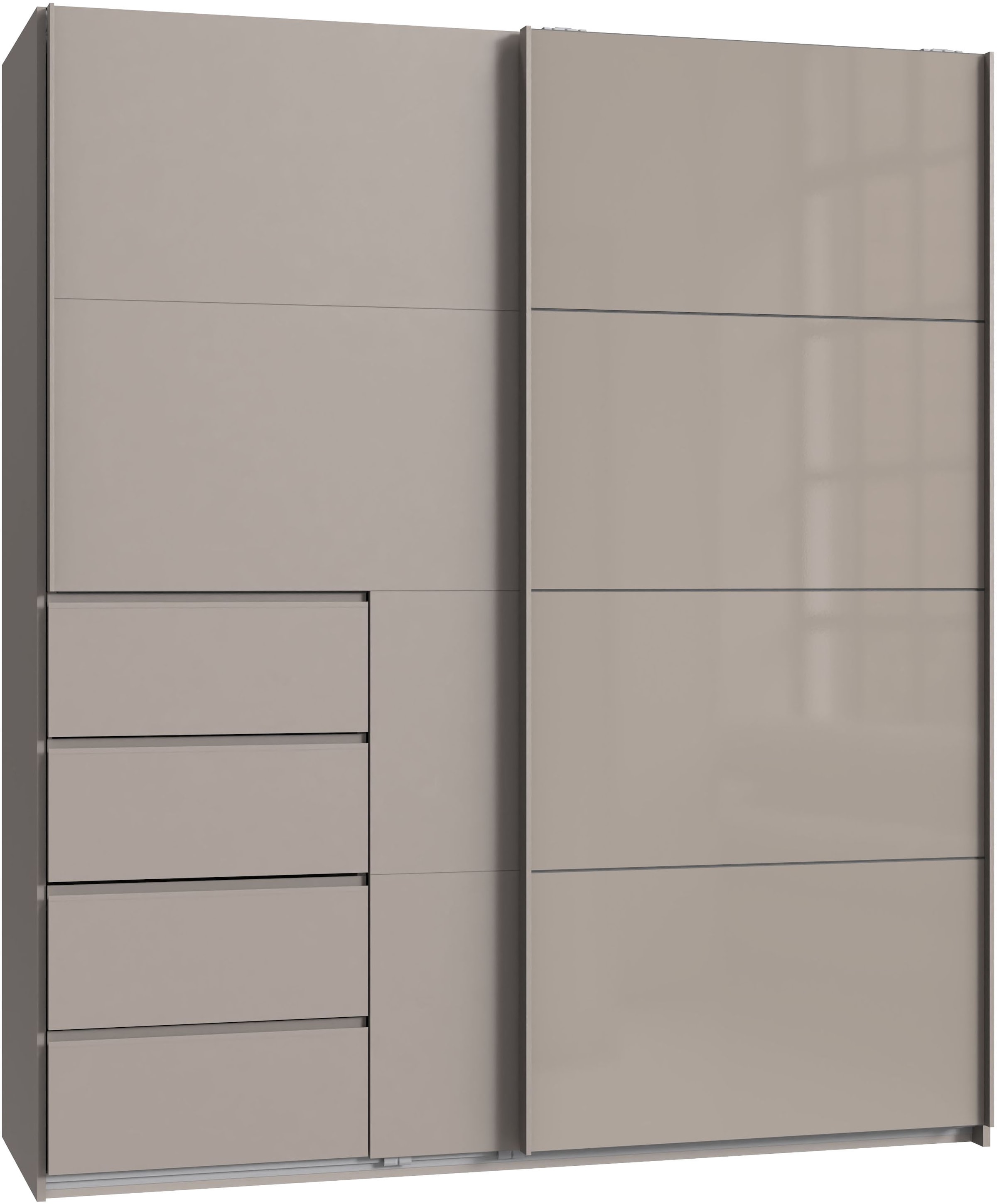 Wimex Armoire à portes coulissantes »Bali in den Breiten 180cm, 225cm & 270cm, Schrank mit Glaselement« Kleiderschrank erhältlich in den Farben; grafit und saharagrau