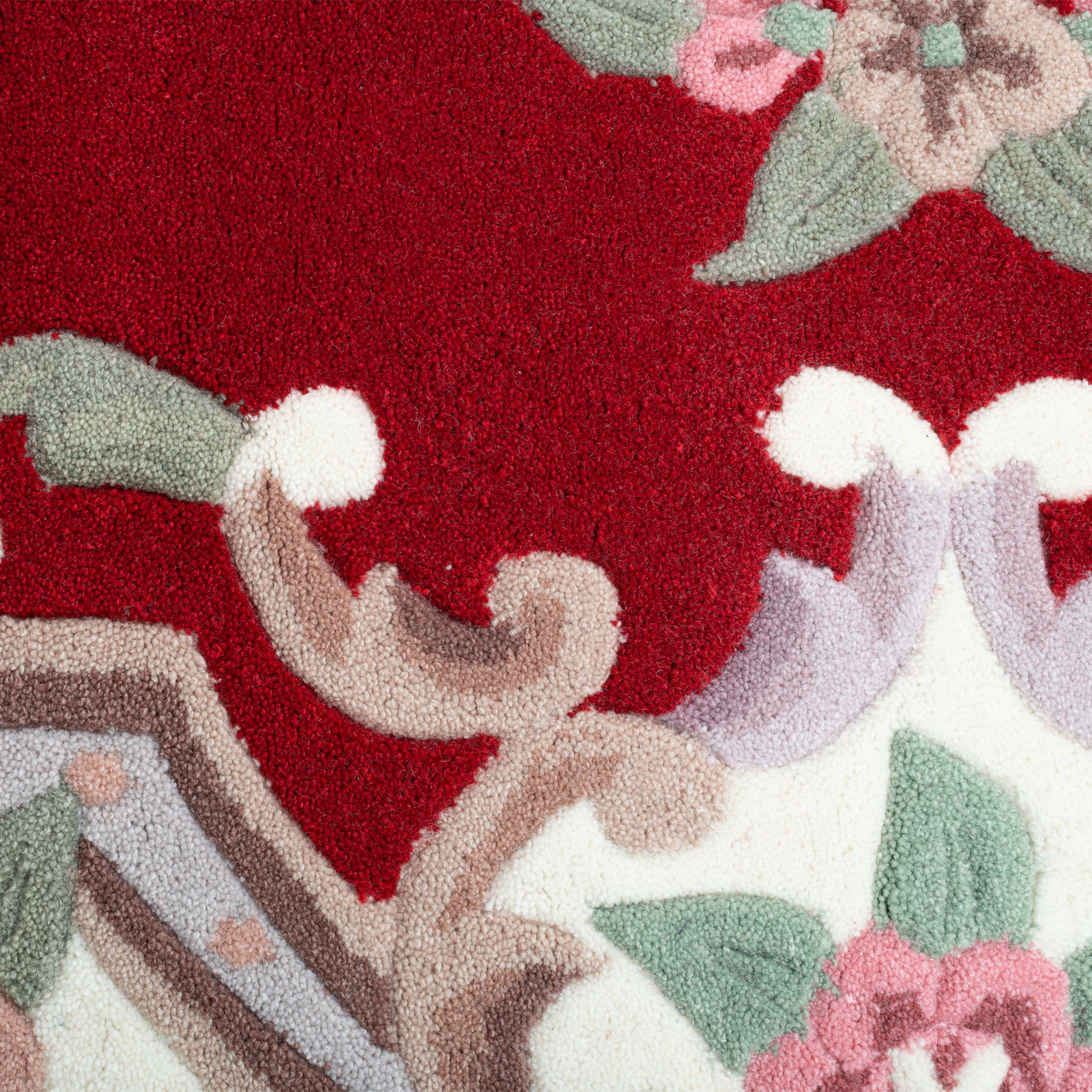 THEKO Tapis »Ming, handgetuftet« Rectangulaire 14 mm Höhe fait main, couleurs pastel, design floral, salon