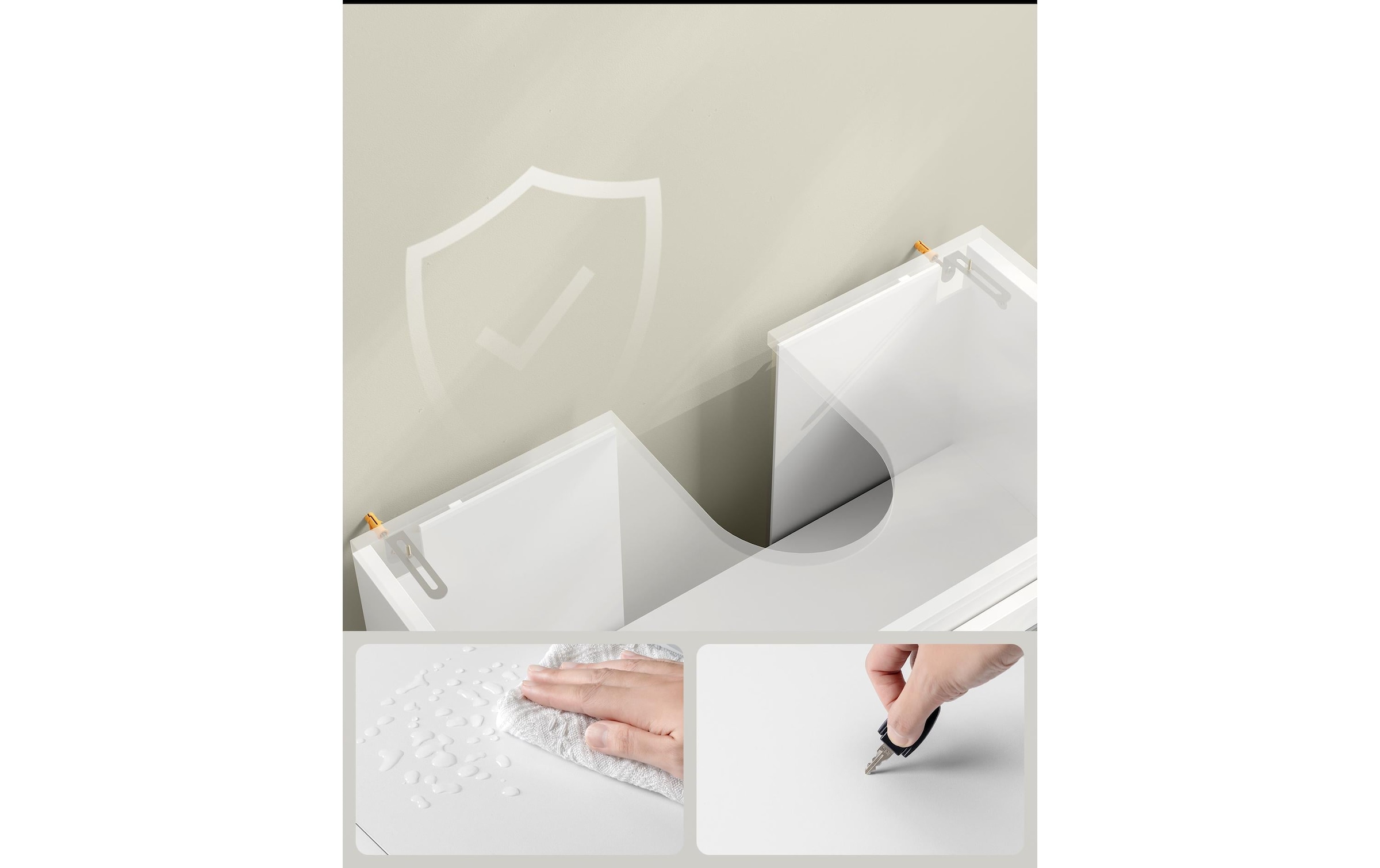 VASAGLE Armoire sous lavabo »60 x 60 cm« Waschbeckenunterschrank mit zwei Fächern und verstellbarer Ablage