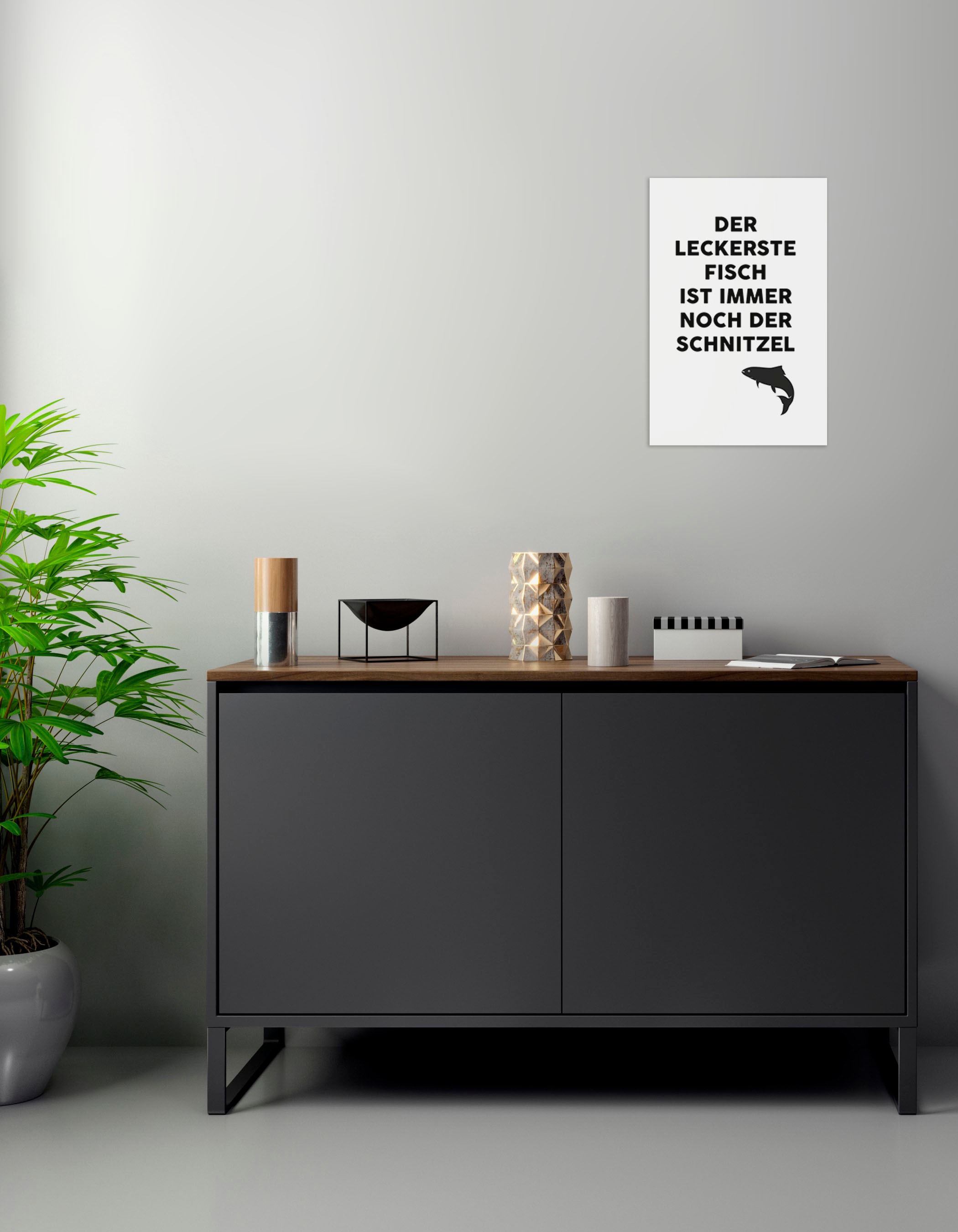 queence Objet de décoration murale »Fisch« Stahlschild, Blechschild, Spruch, Witzig, Wanddeko, retro, 20x30cm