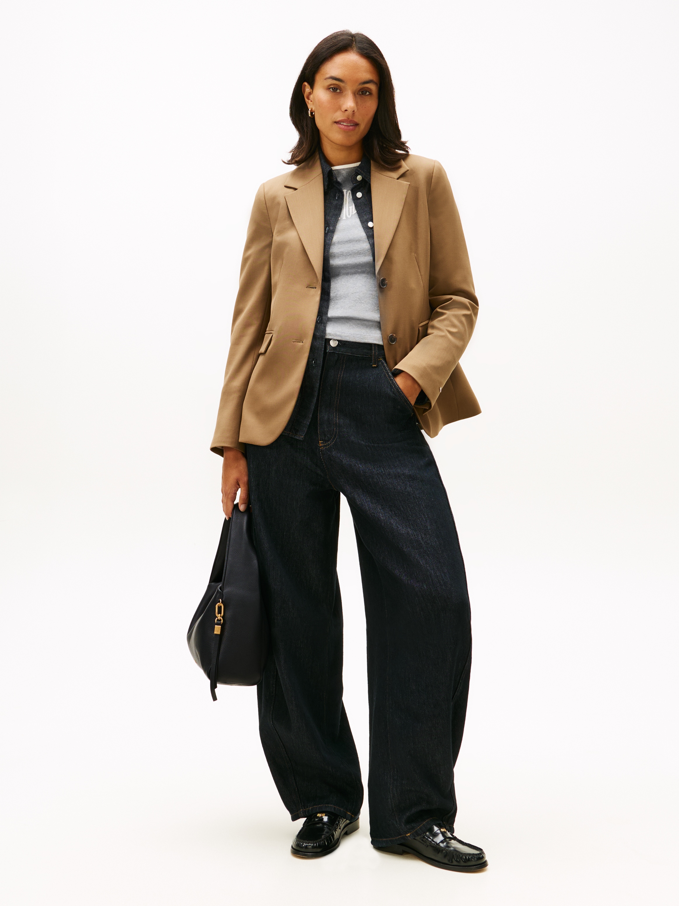 Tommy Hilfiger Hobo »CITY LEATHER SHOULDER BAG« sac fourre-tout femme, sac à épaule avec logo