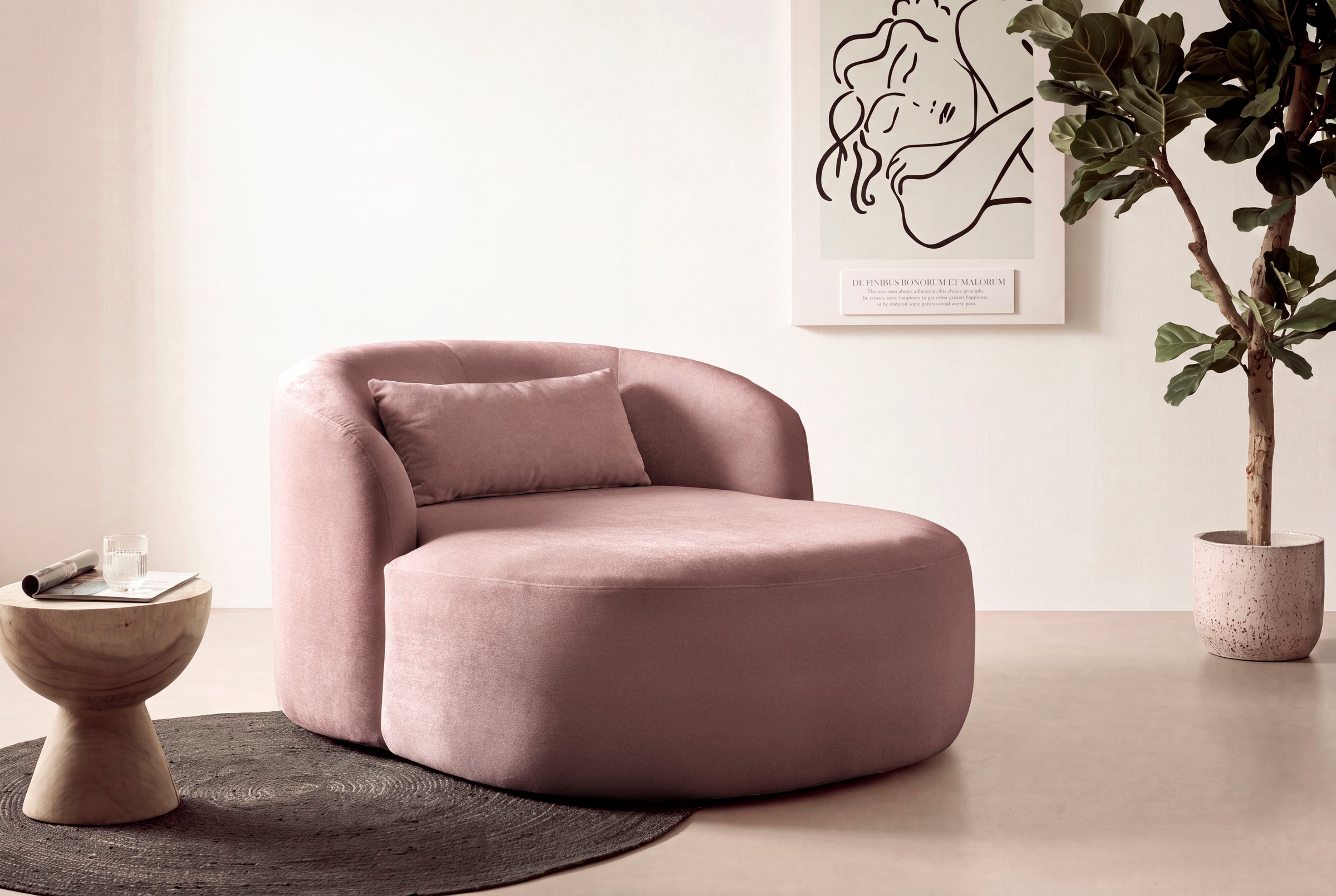 LeGer Home by Lena Gercke XXL-Sessel »Yllara, moderner Lesesessel, Loveseat mit grosszügiger Sitzfläche« mit geschwungener Rückenlehne in Samt oder Struktur