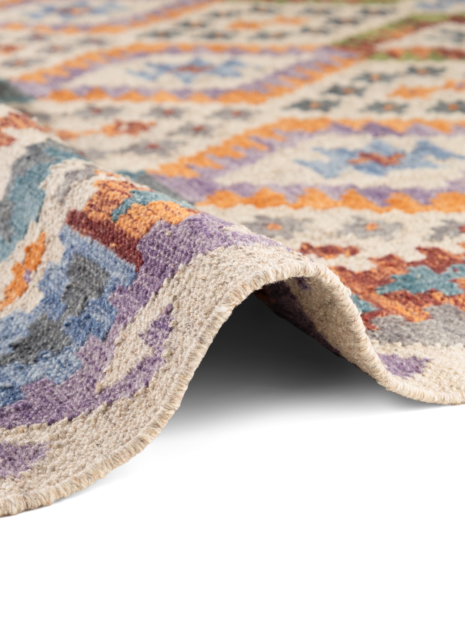 HANSE Home Teppich »Kelim Oasis« rechteckig 3 mm Höhe Wolle, Baumwolle, Natur, Handgewebt, orientalisch, Boho, traditionell