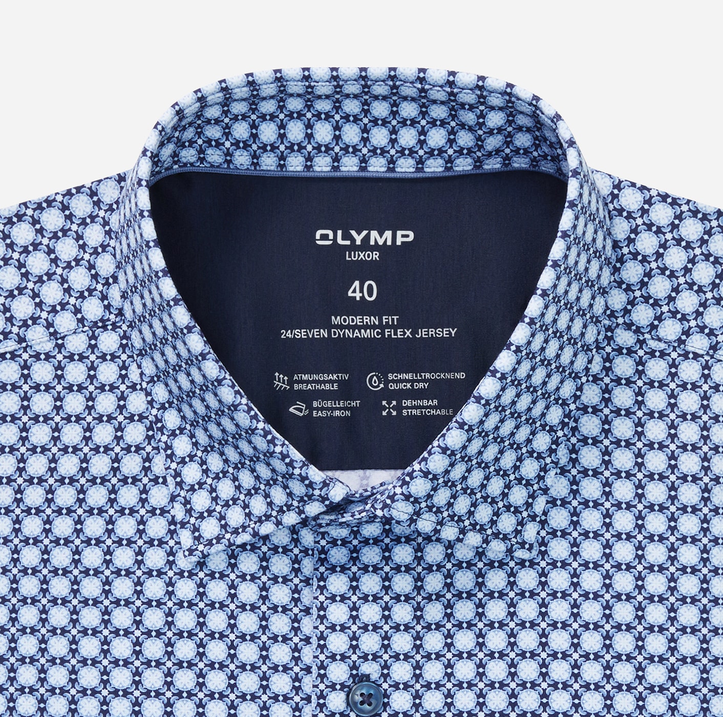 OLYMP Chemise à manches longues »24/7 - Luxor modern fit« atmungsaktiv, modern fit, New-Kentkragen, Flex Jersey