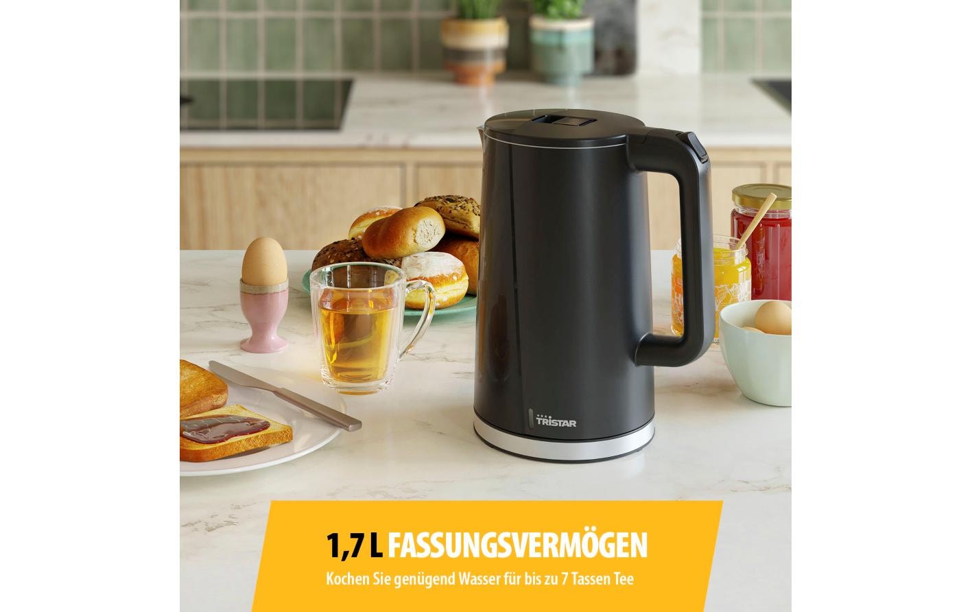 Tristar Wasserkocher »Tristar Wasserkocher Cool Touch WK-3407 1.7 l, Schwarz«