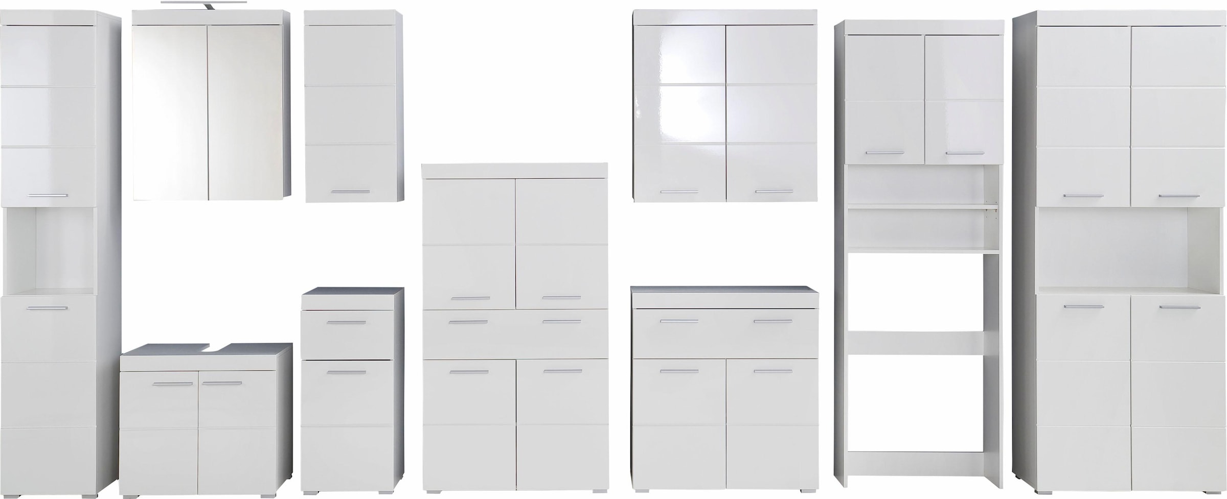 welltime Armoire suspendue »Avena« Badschrank breit mit verstellbaren Böden - Masse (B/T/H) 73/23/77 cm