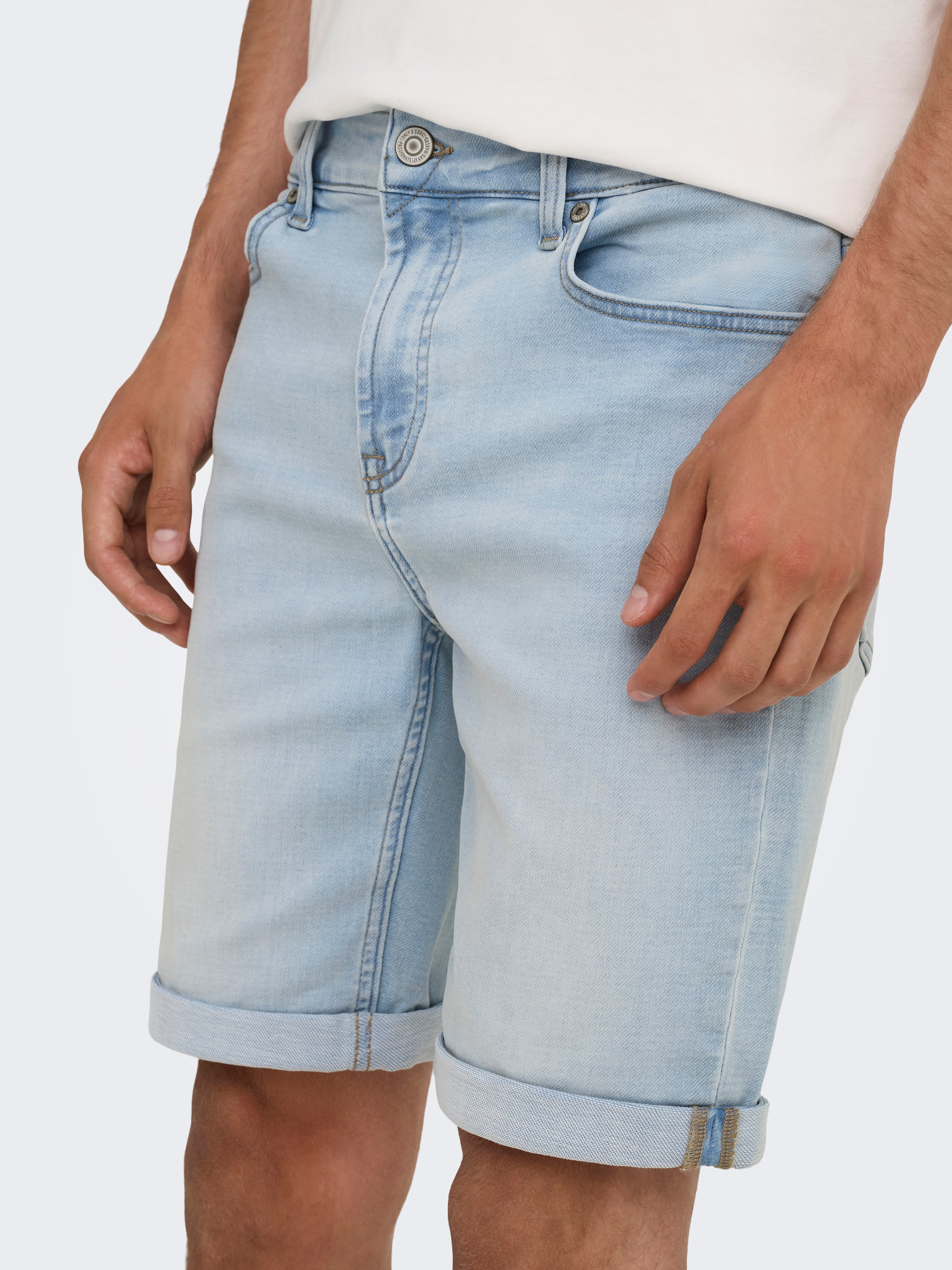 ONLY & SONS Jeansshorts »ONSPLY JOG LBD 0023 ANA DNM SHORTS NOOS« Baumwollmischung, regular fit