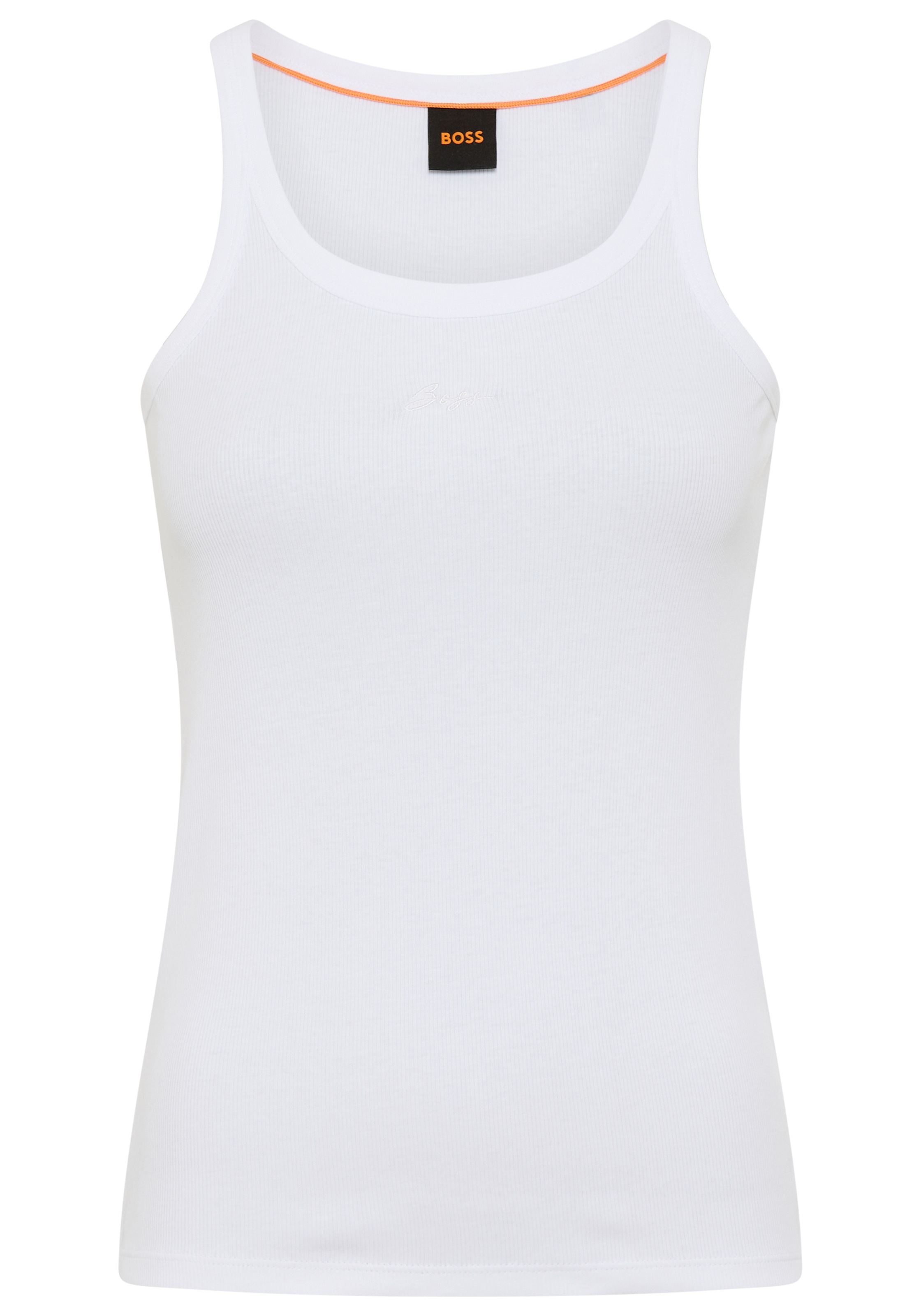 BOSS ORANGE Débardeur à côtes »Epetite Premium Damenmode« Slim Fit mit Logostickerei