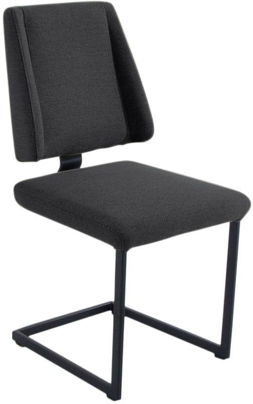 K+W Komfort & Wohnen Chaise de salle à manger »Longbeach, Freischwinger« () 1 cuisavec cadre et entretoise en métal noir structuré, confort d'assise
