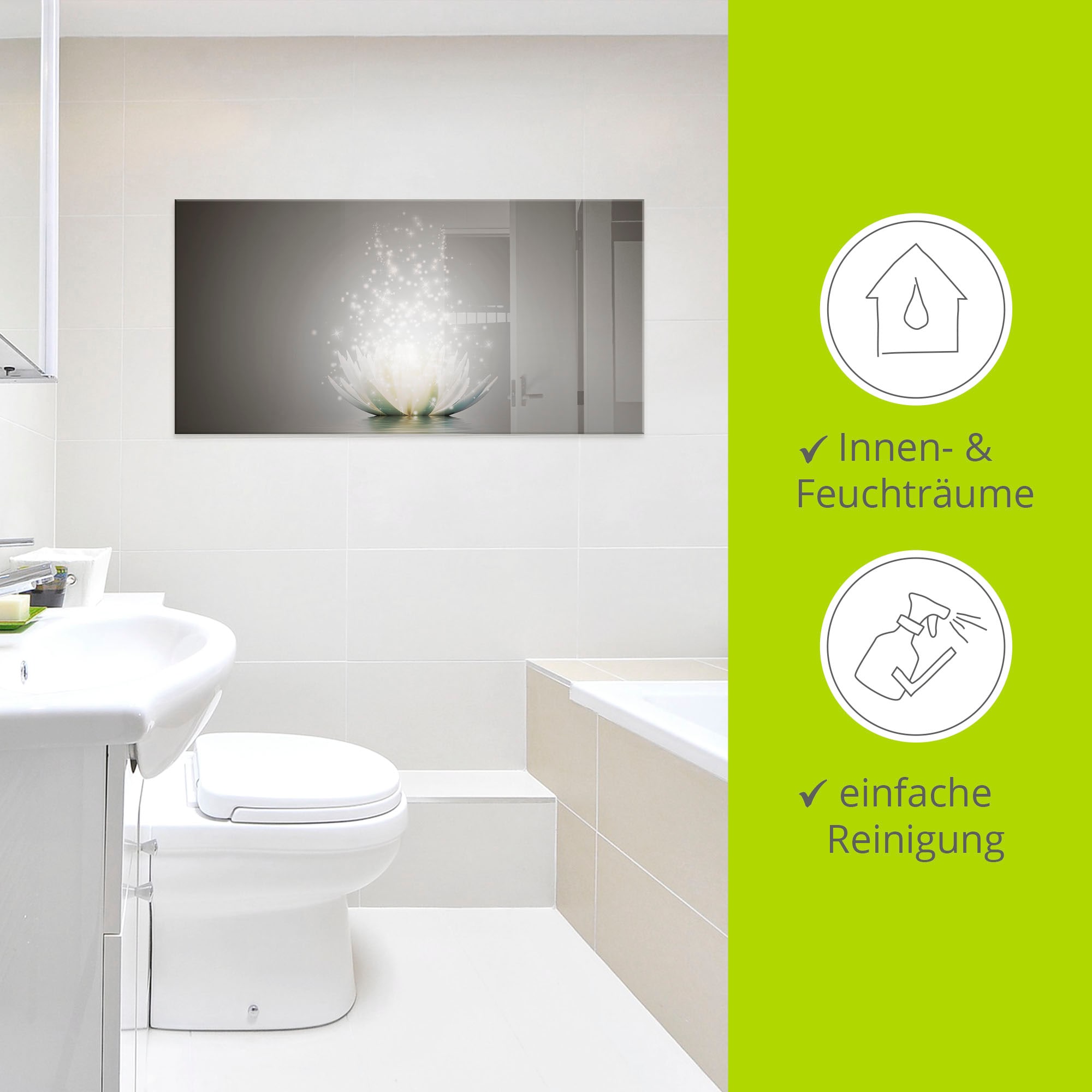 Artland Tableau en verre »Magie der Lotus-Blume« 1 cuis tlg.