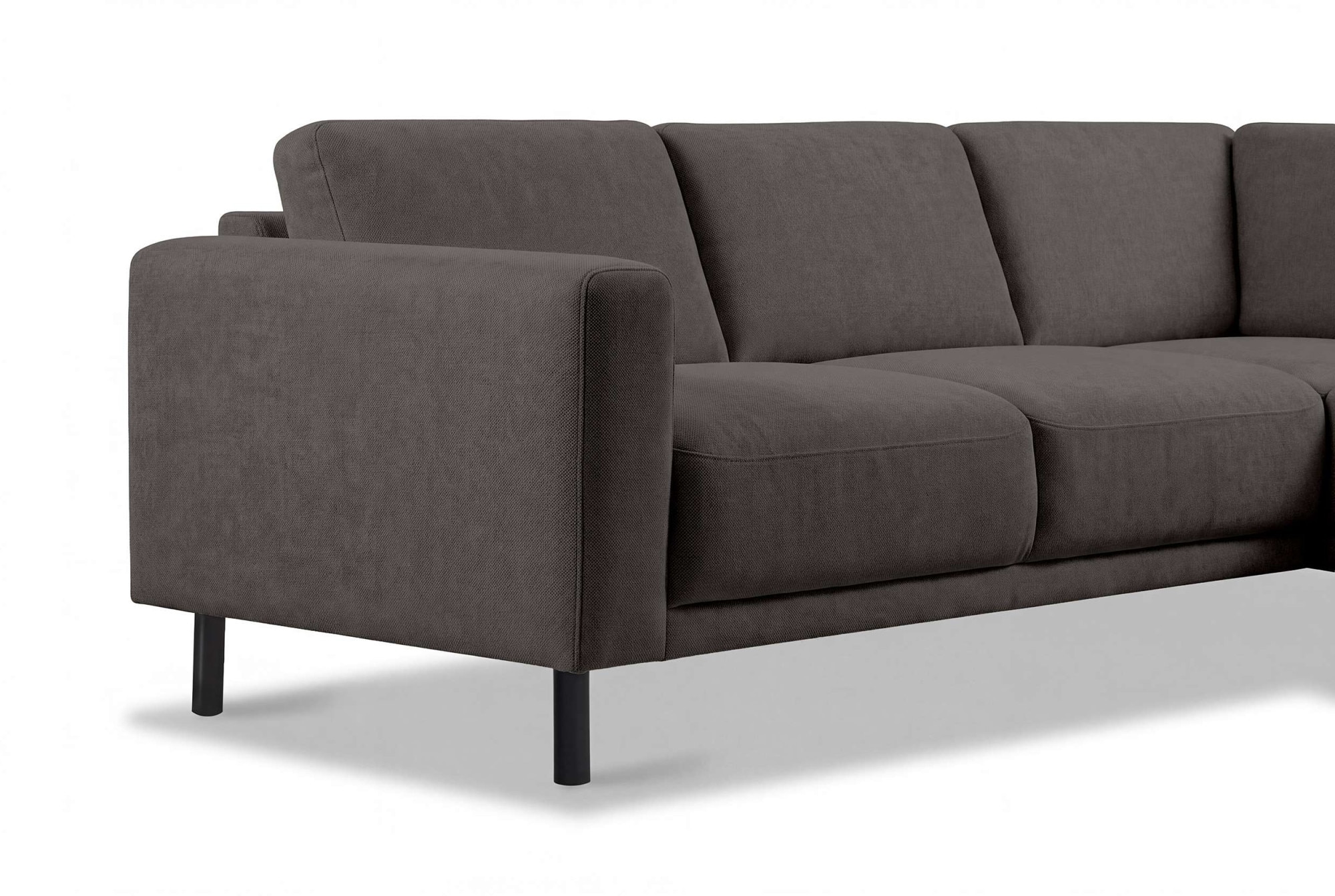 GOODproduct Canapé d'angle »Sveeva, L-Form, B.240 cm, schwarze Metallfüsse« langlebiger Strukturstoff, mit Wellenunterfederung, viele Farben