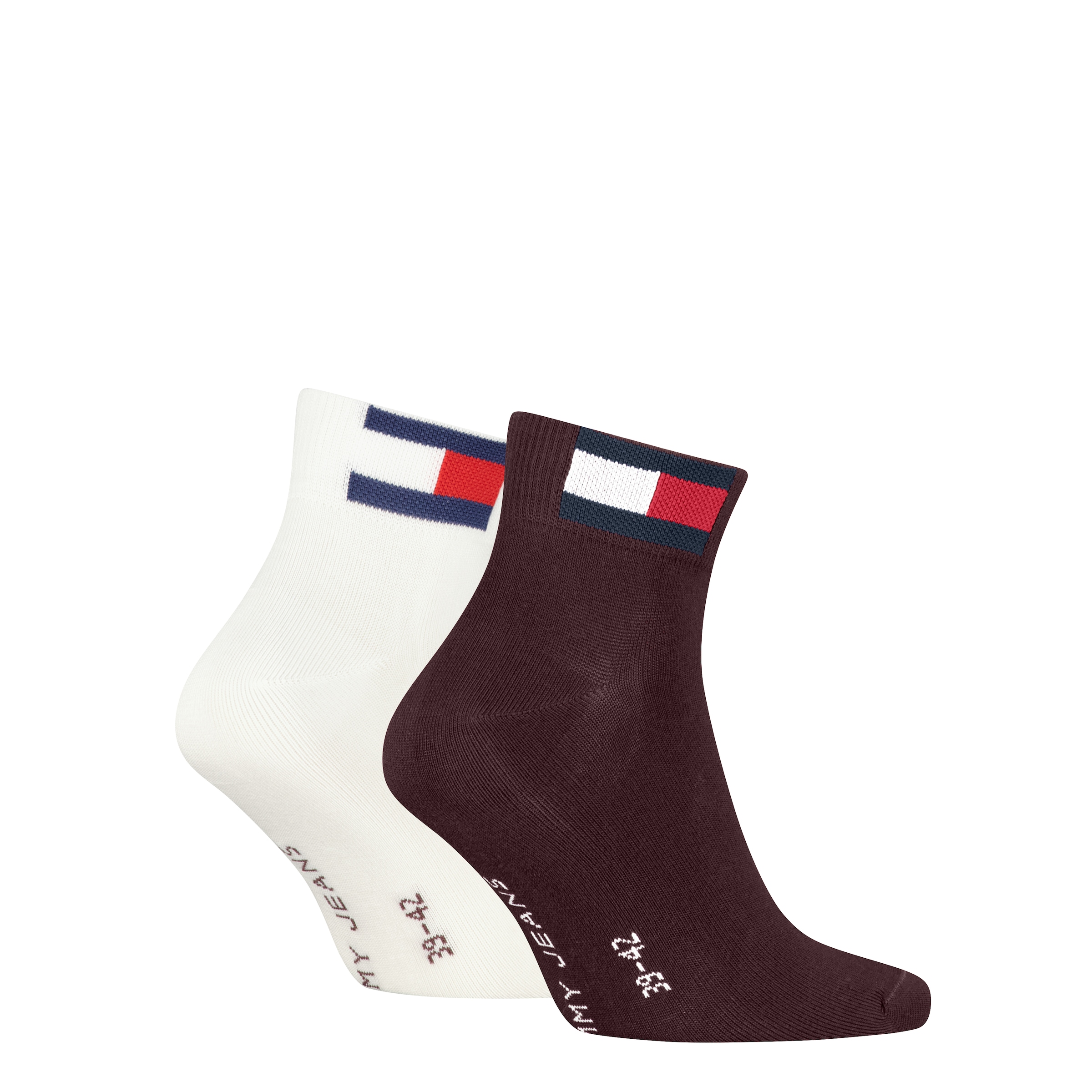 Tommy Hilfiger Chaussettes courtes »TH UNI TJ QUARTER 2P FLAG« 2 paires,  talon et pointe renforcés pour une durabilité accrue