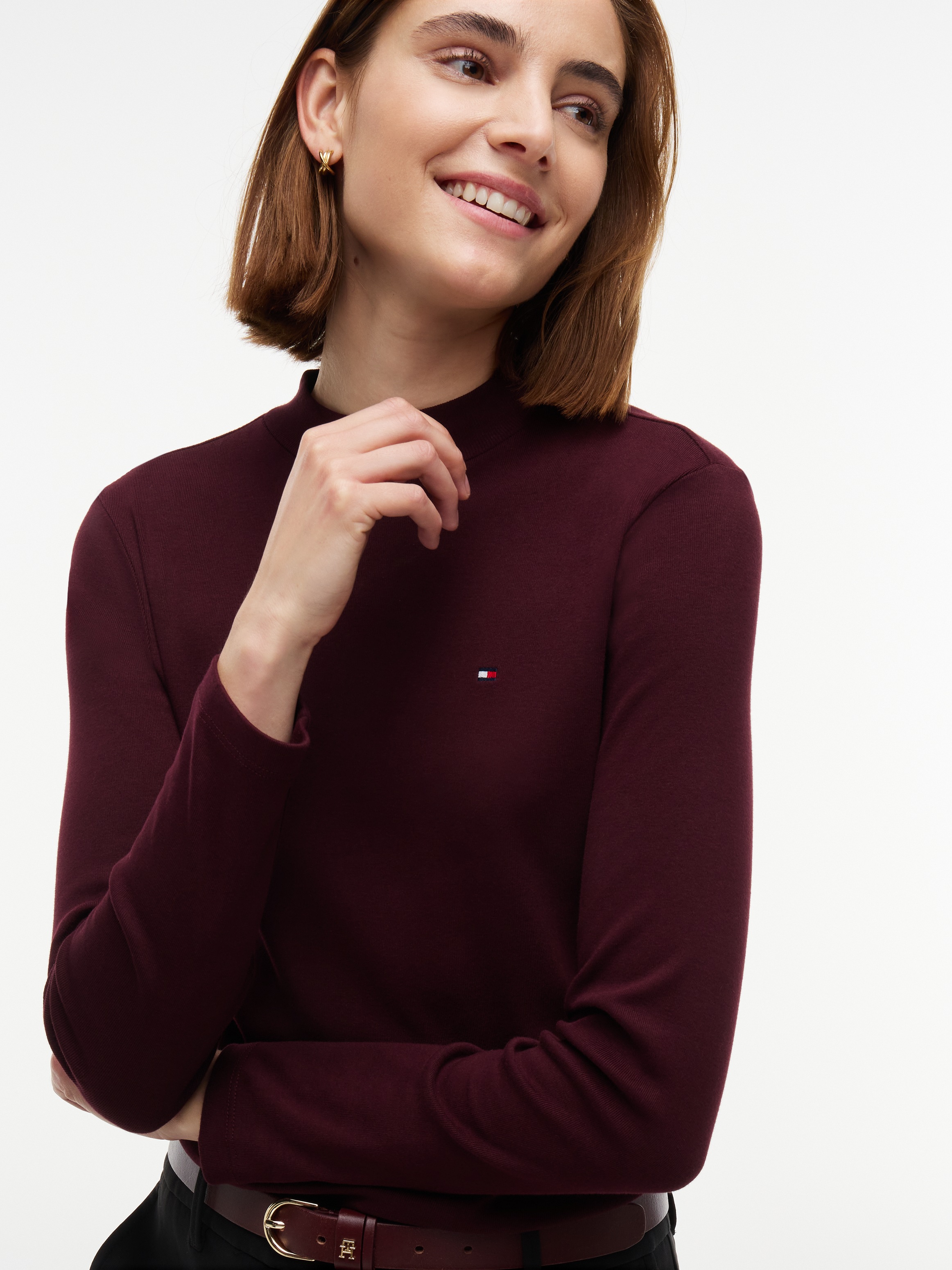 Tommy Hilfiger Langarmshirt »SLIM CODY MOCK-NK LS« Baumwolle, slim fit