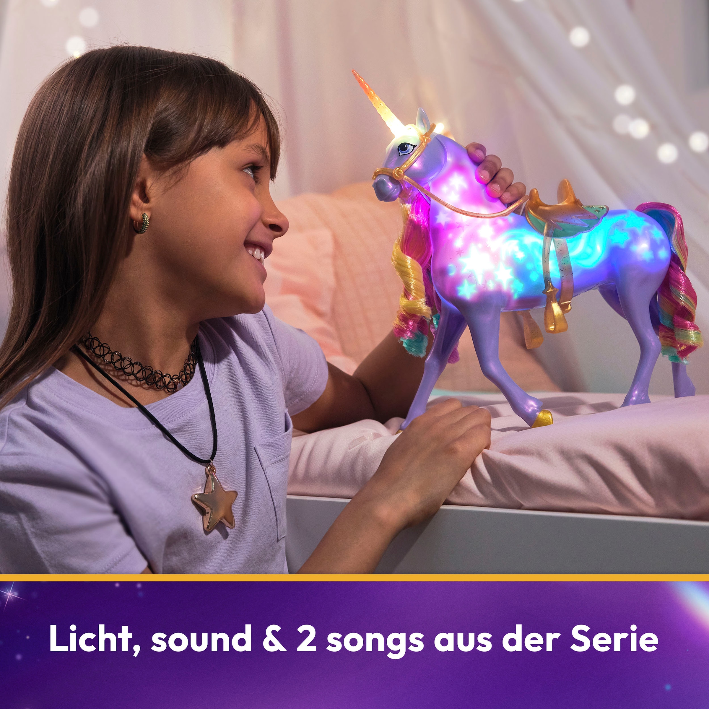 Spin Master Anziehpuppe »Unicorn Academy - Interactive Rainbow Light-Up Wildstar & Sophia« mit Licht- & Soundeffekt