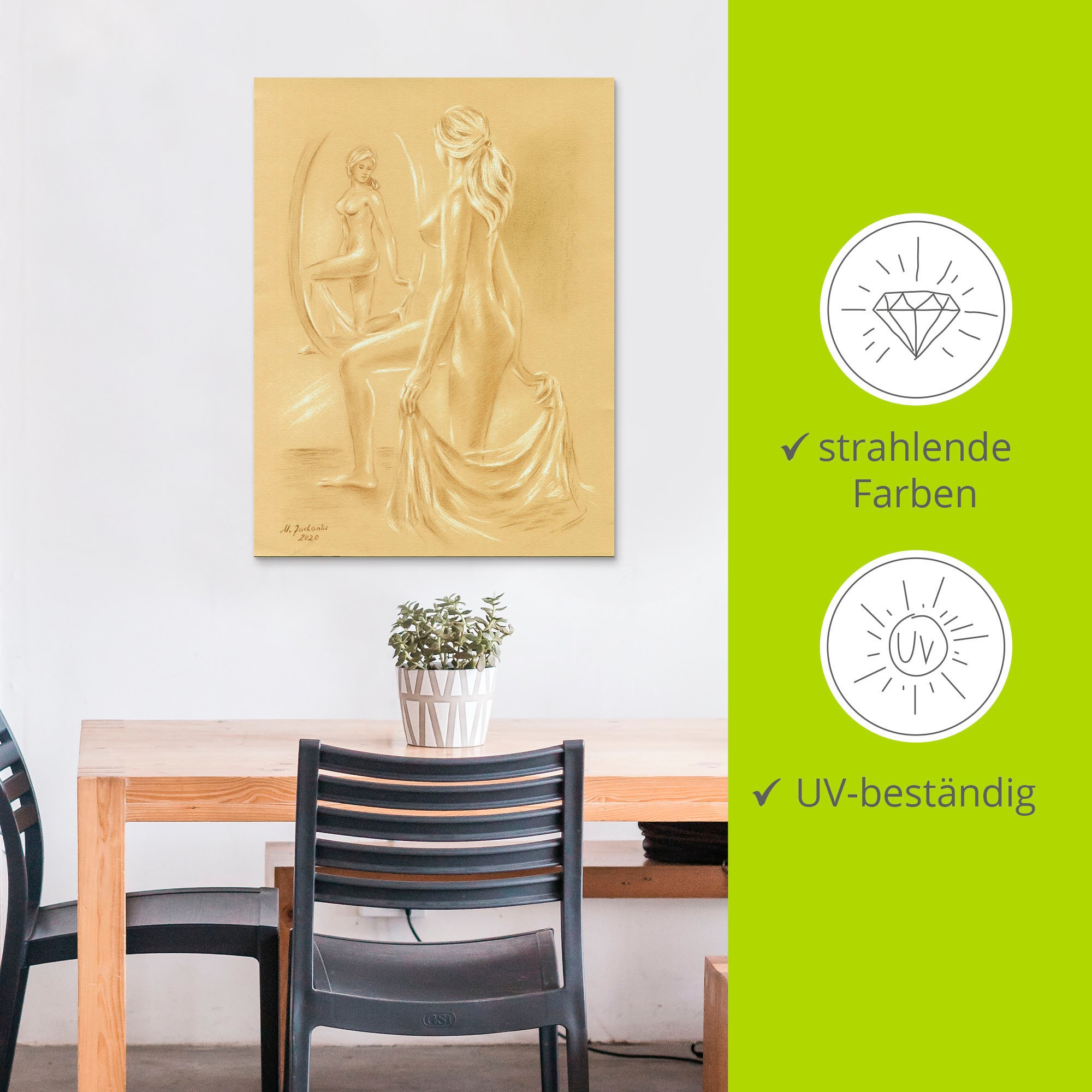 Artland Impression alu-dibond »Akt am Spiegel« 1 cuis tlg. für Innen- und Aussenbereich geeignet, Outdoorbild